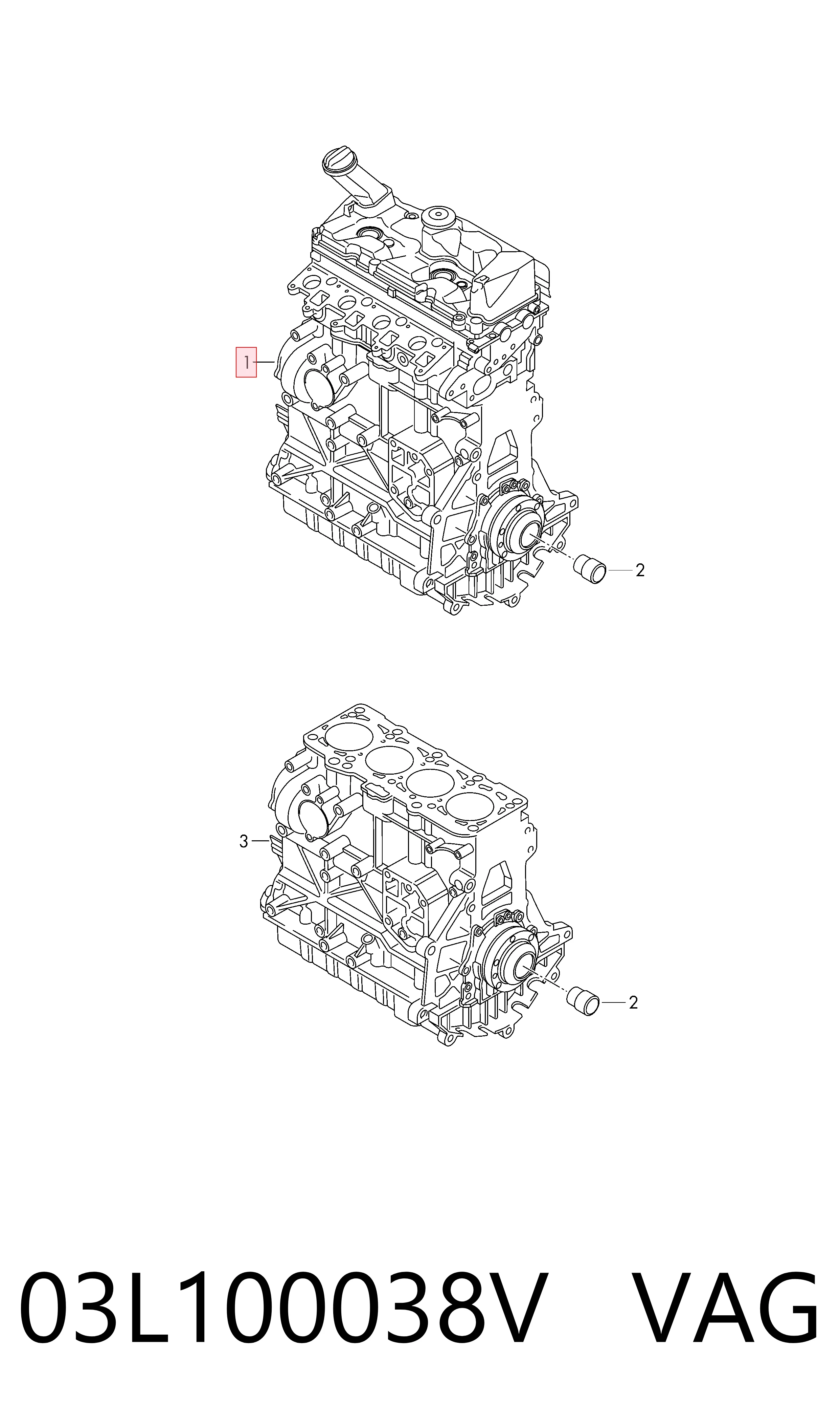 Motor completo para Volkswagen Transporter T5 7HB, 7HJ, 7EB, 7EJ
