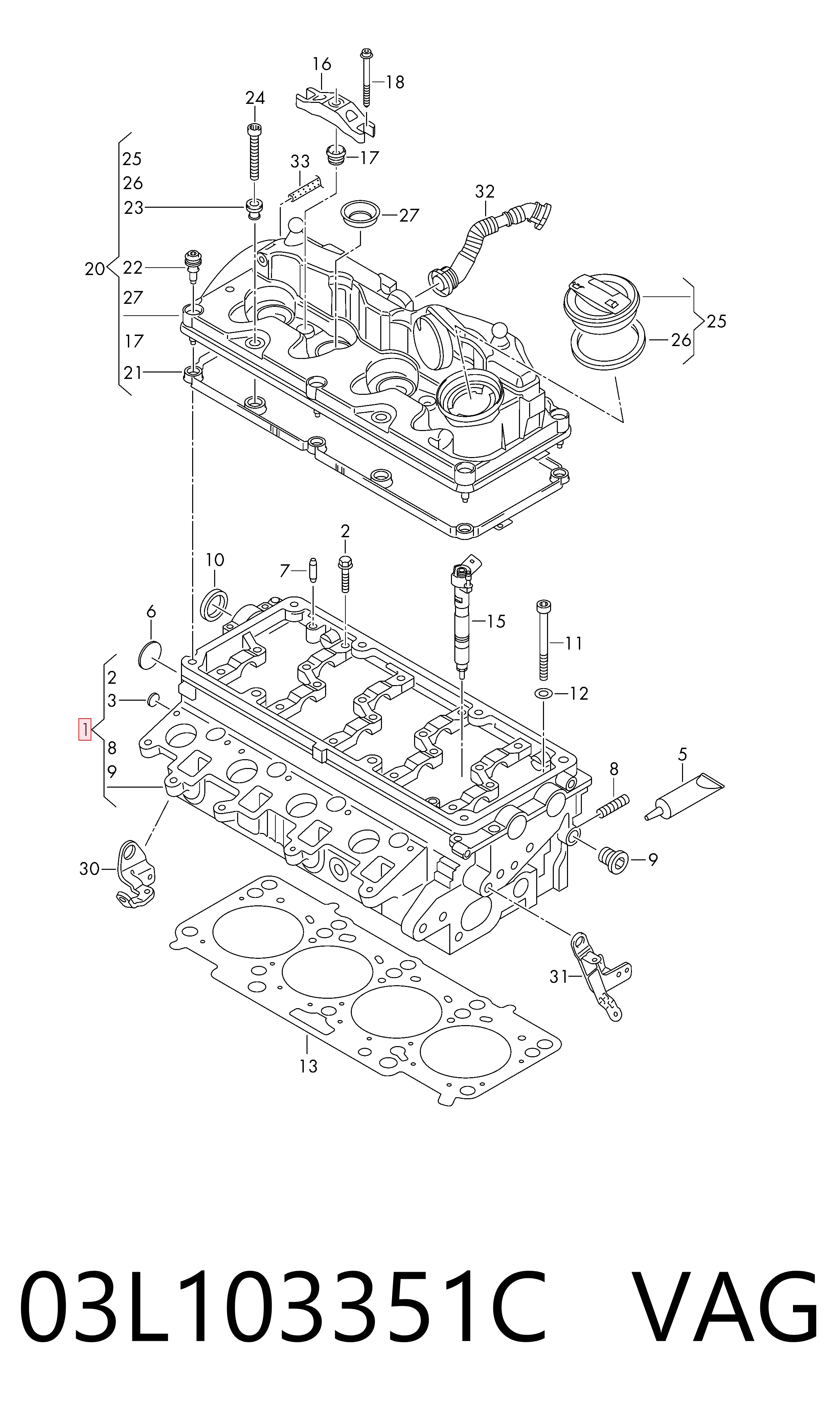 Cabeza del motor Volkswagen AMAROK (2010-2026)