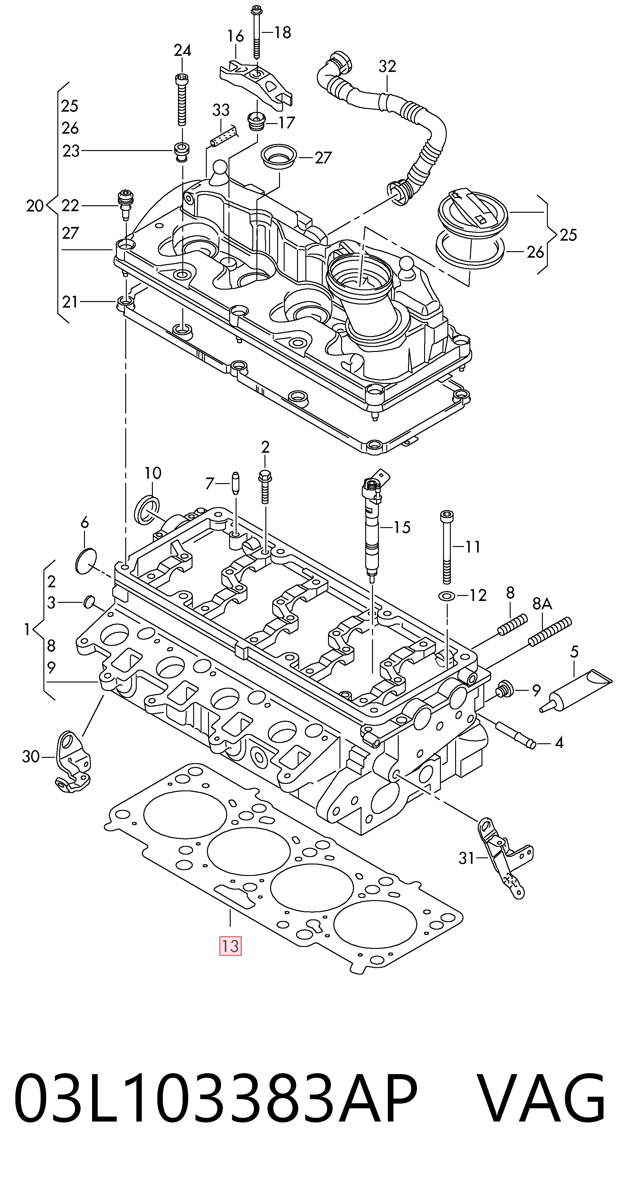  Junta de culata Volkswagen Crafter 