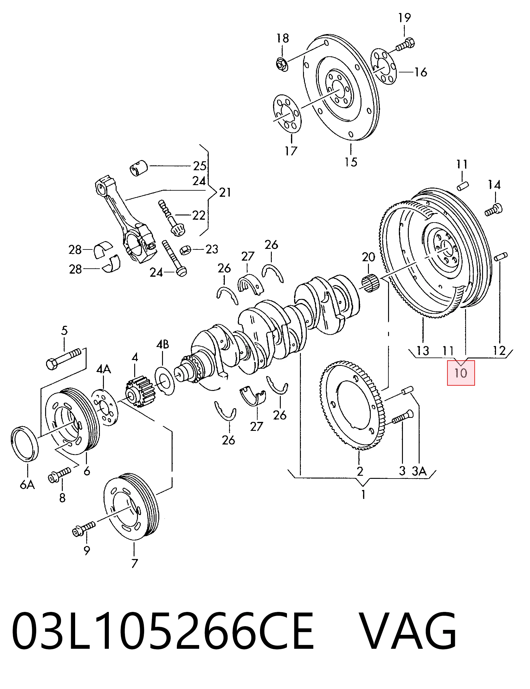 03L105266CE VAG Volante de motor