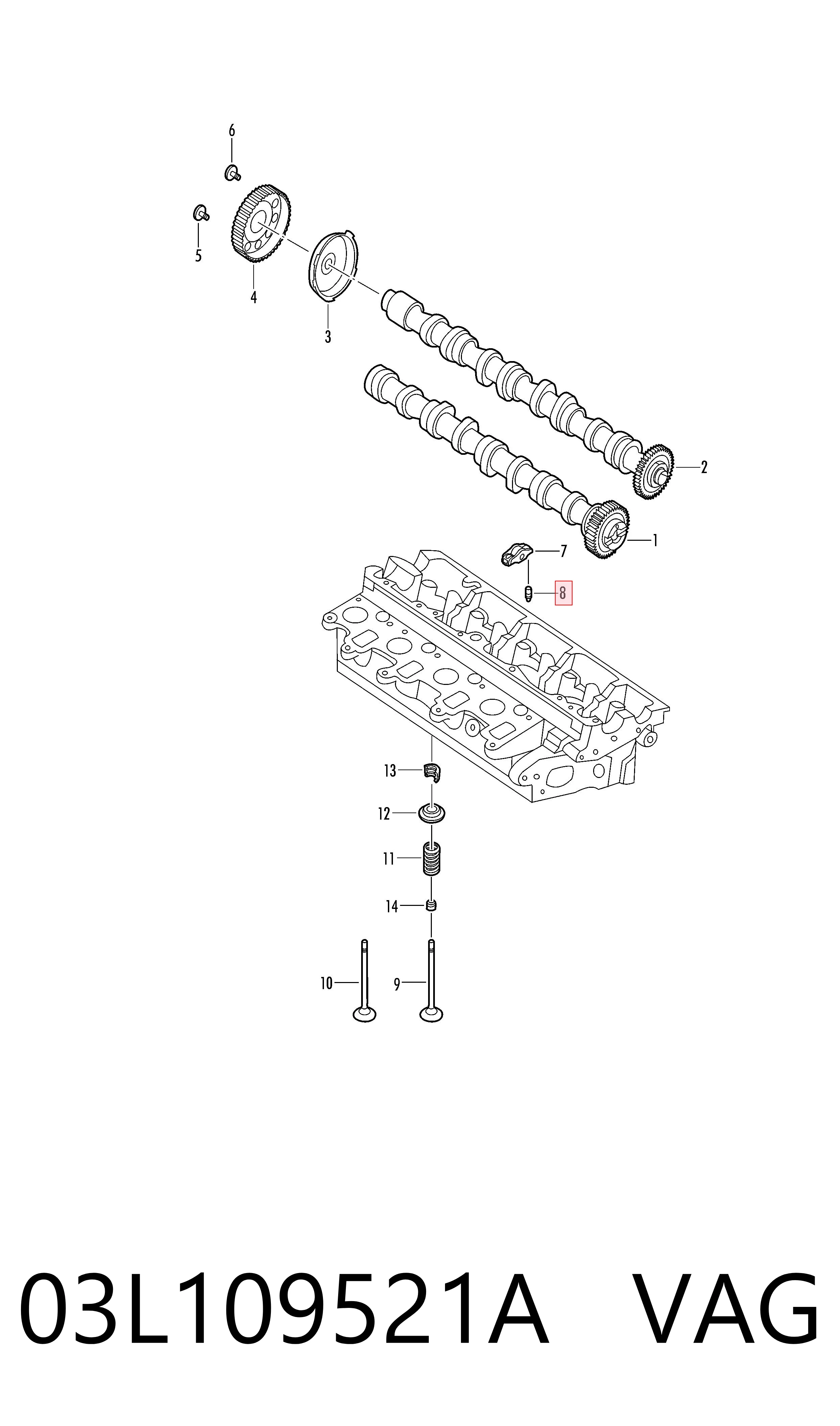 03L109521A VAG Taqués de motor
