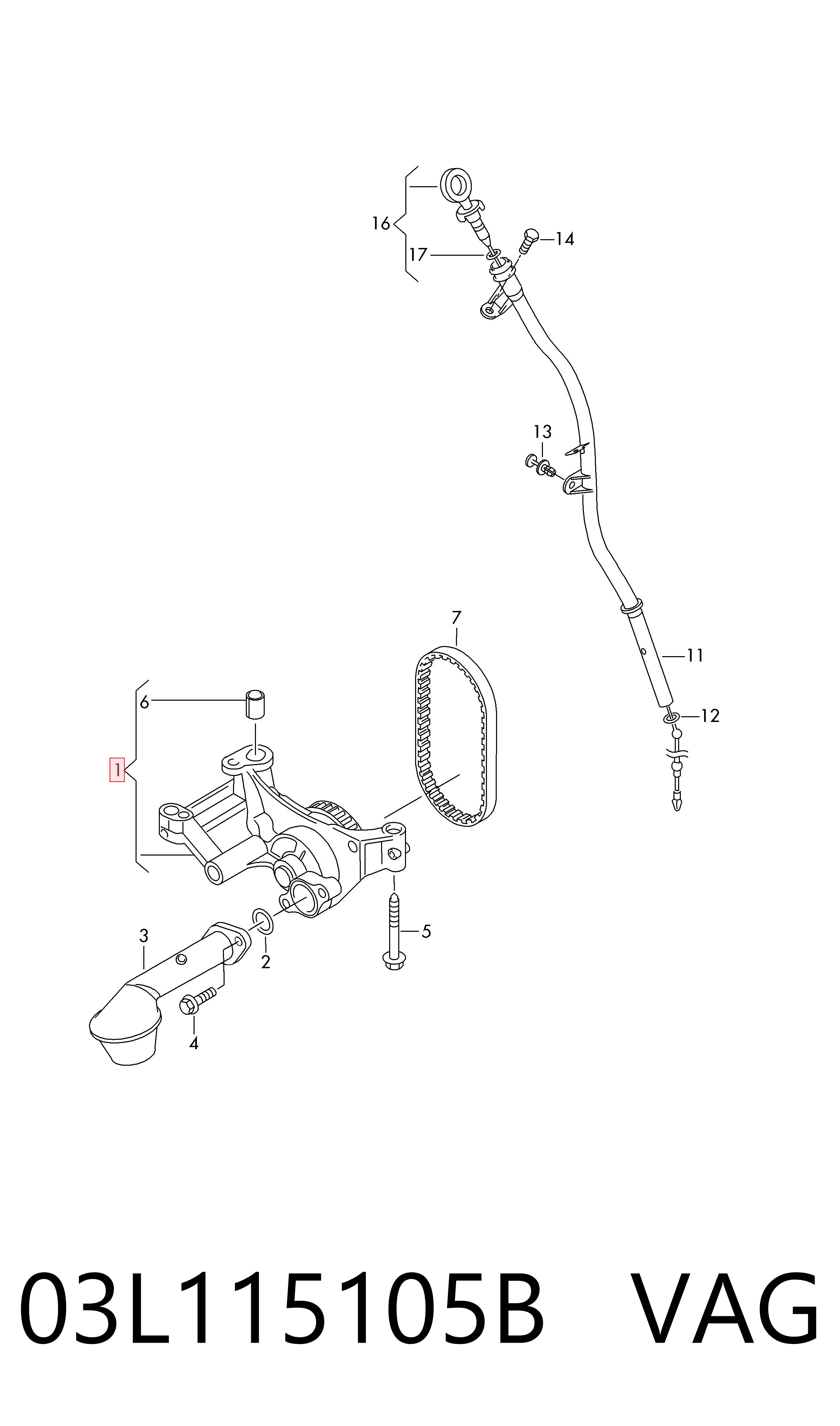 Bomba de aceite del motor VAG 03L115105B