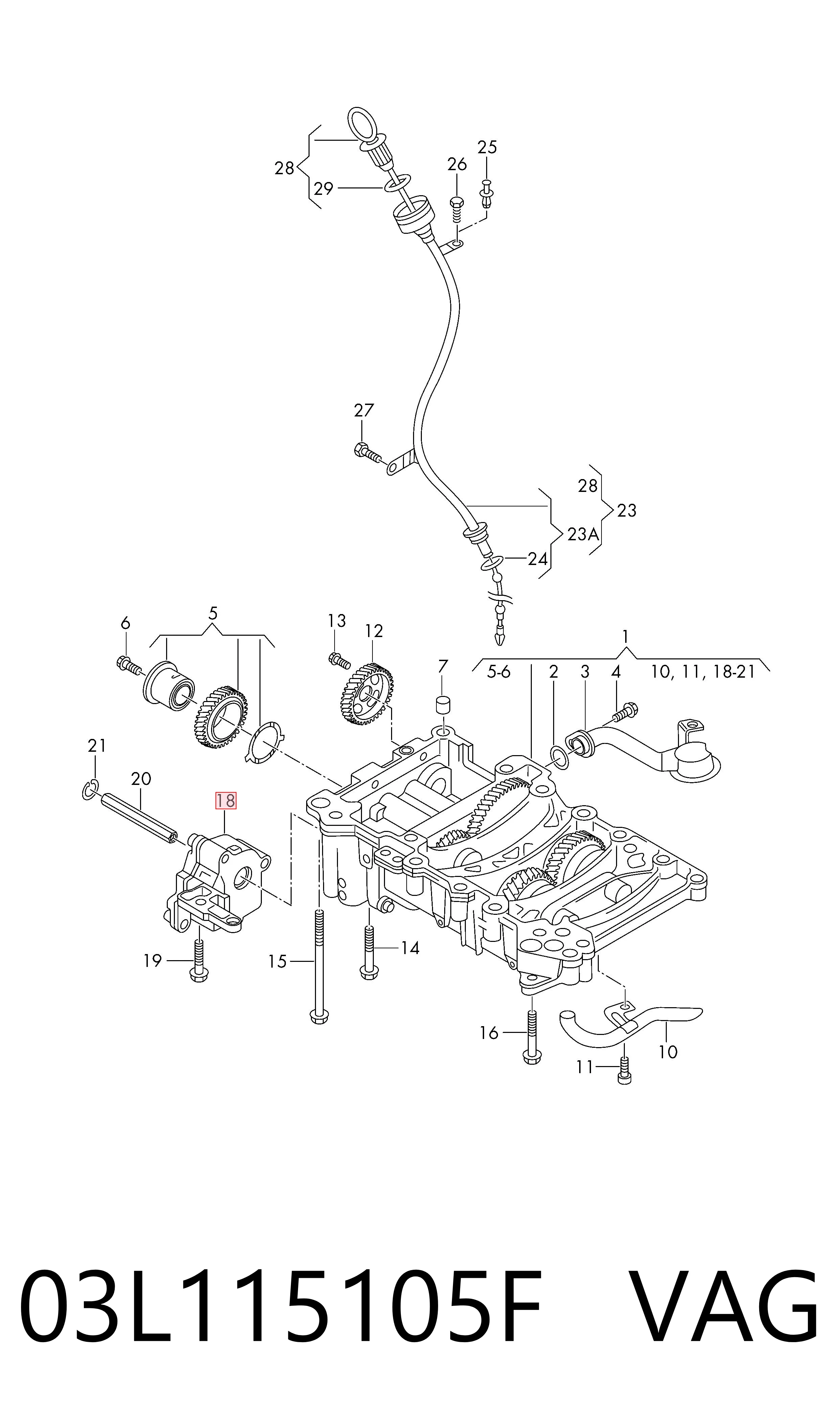 03L115105F VAG Bomba de aceite