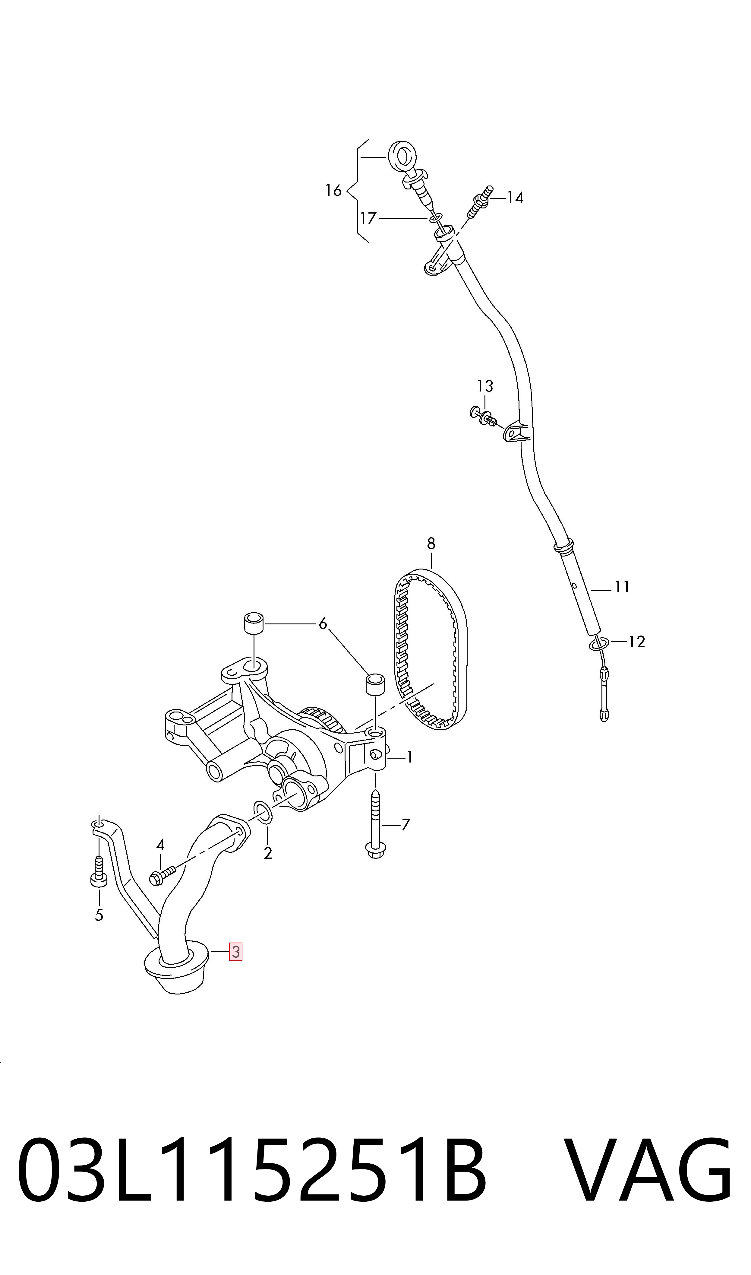 Comprar Tubo de aspiración de aceite Volkswagen AMAROK  2HA, 2HB, S1B, S6B, S7A, S7B a bajo precio
