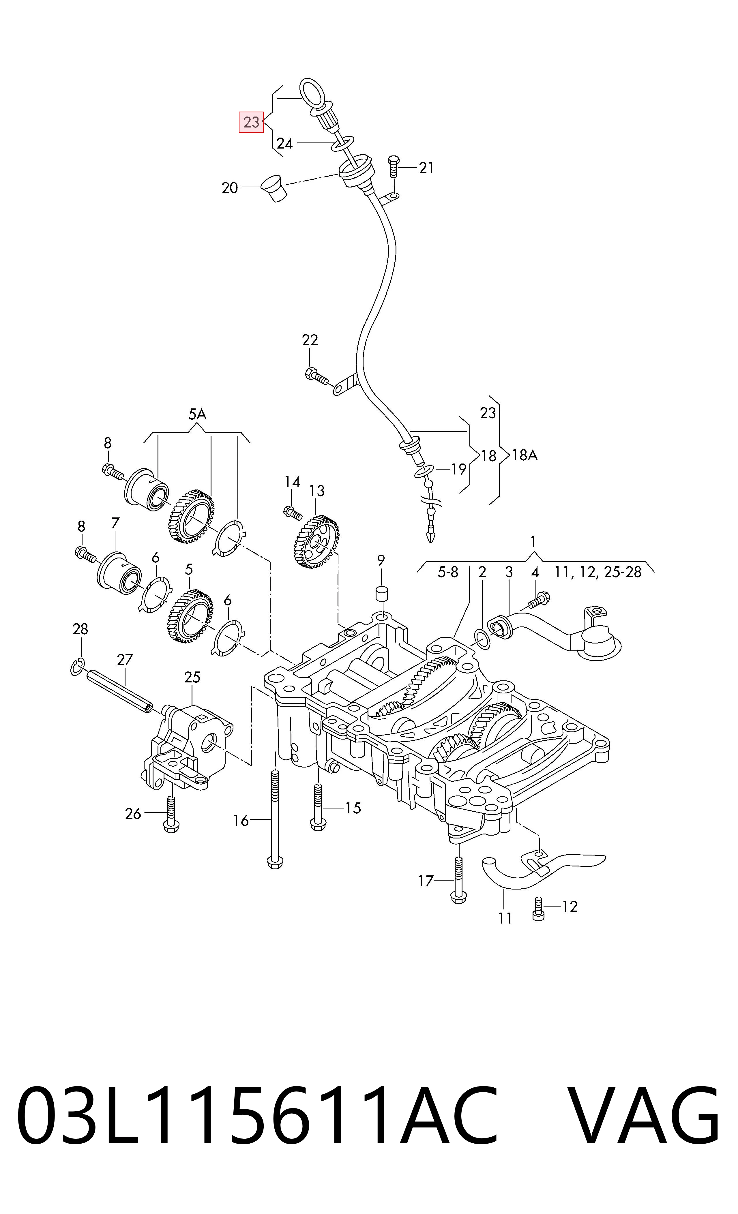 03L115611AC VAG Medidor de aceite