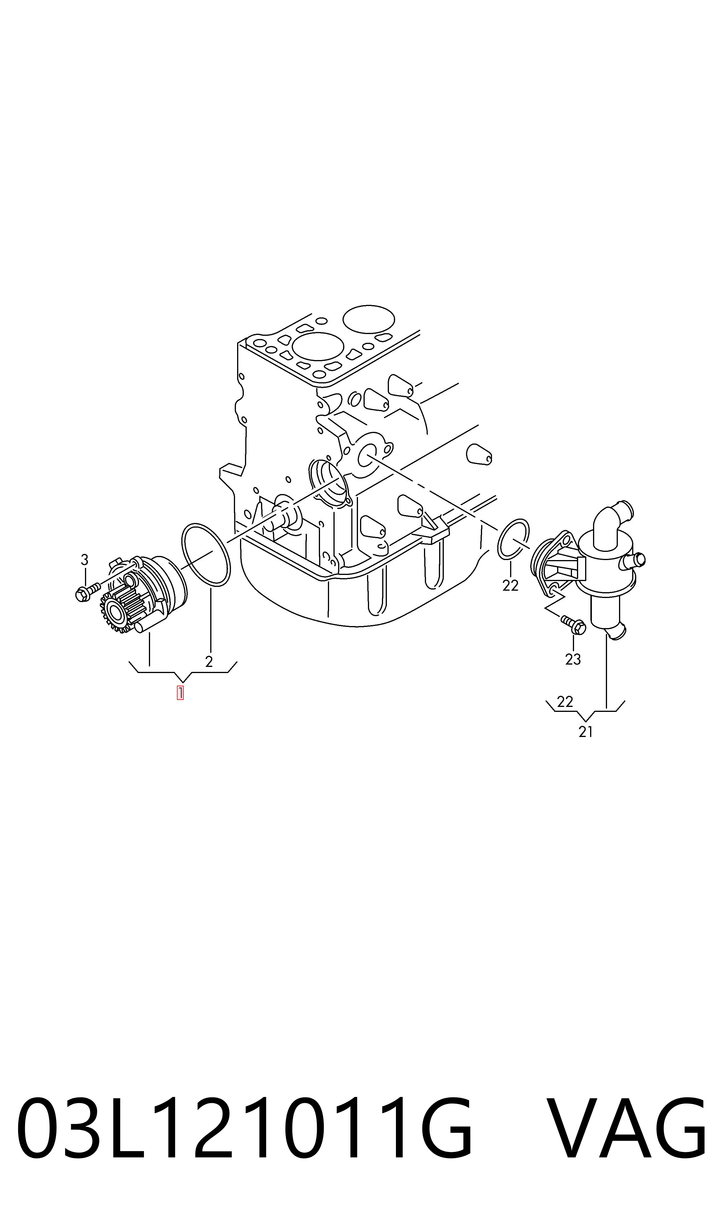 03L121011G VAG Bomba refrigerante coche