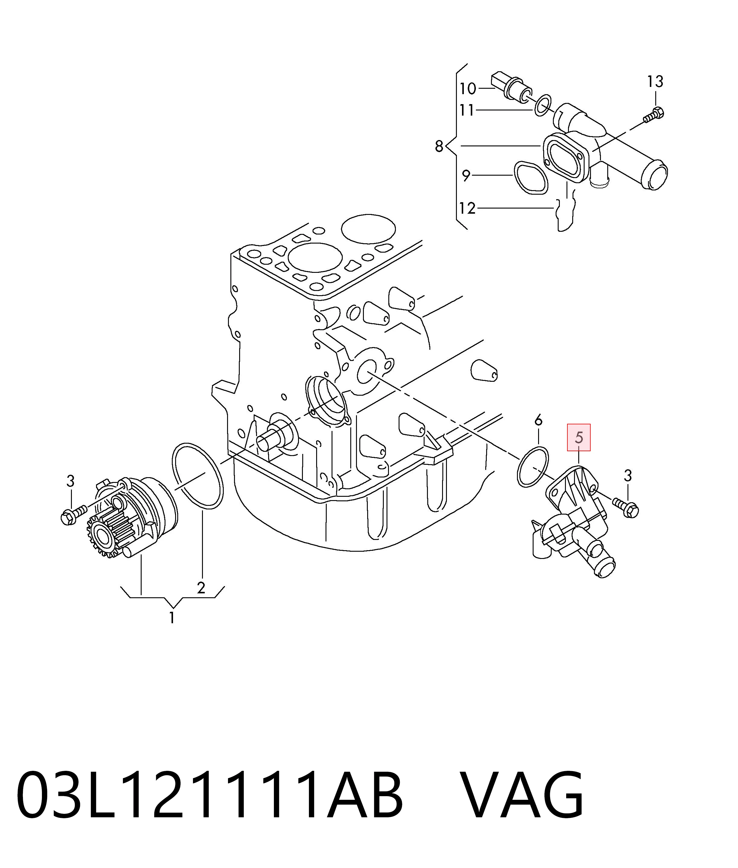 03L121111AB VAG Termostato de agua