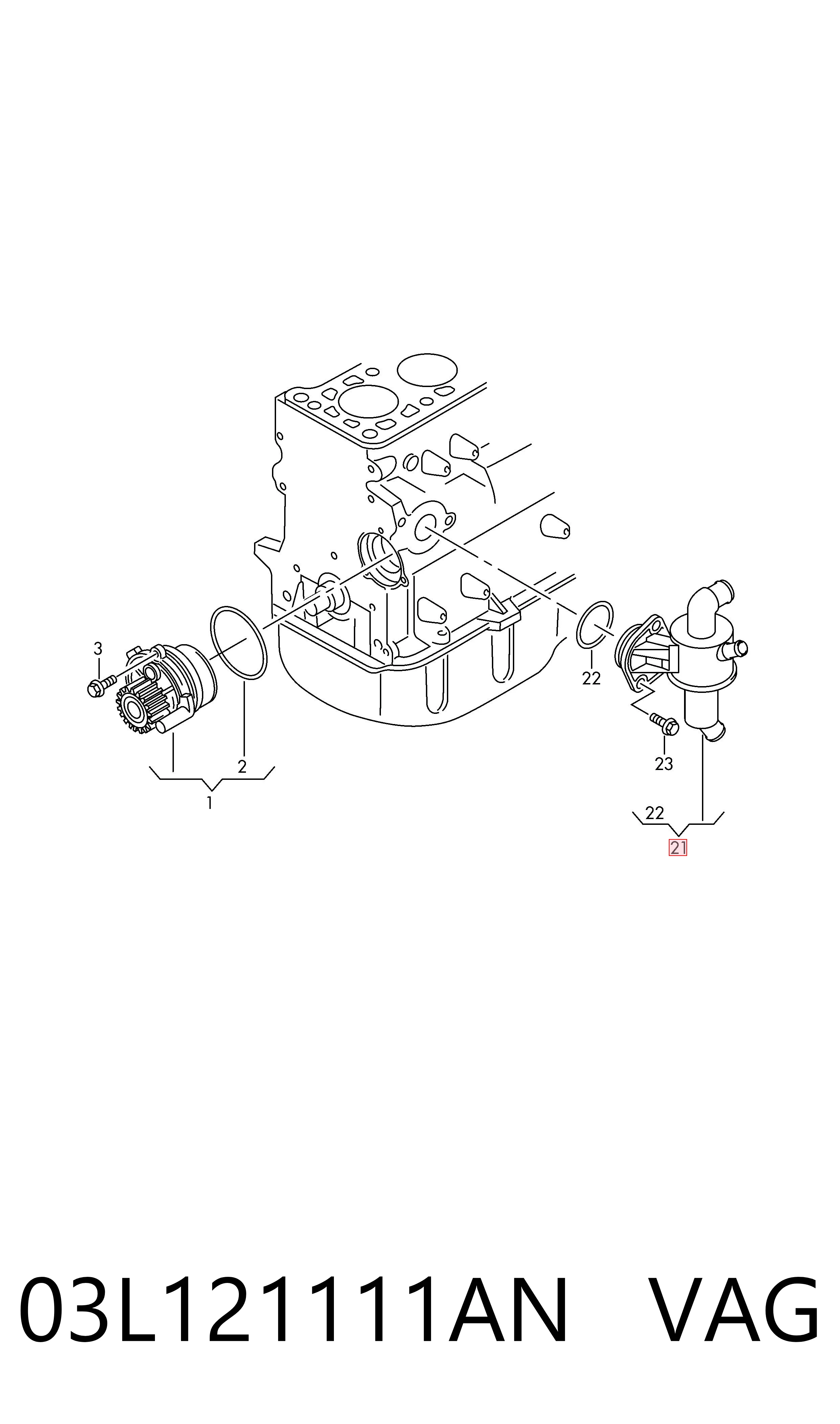 03L121111AN VAG Caja del termostato