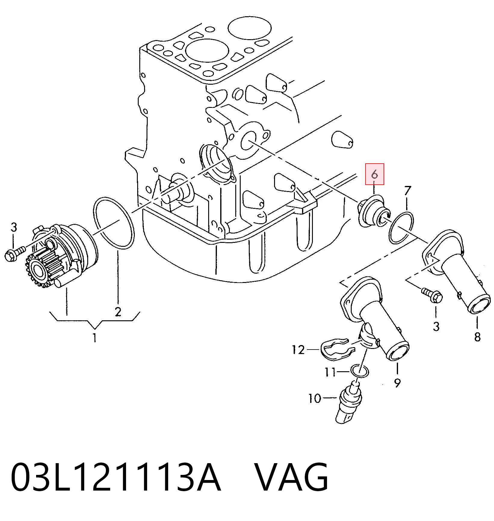 Termostato VAG 03L121113A precio, desde 7,19 EUR