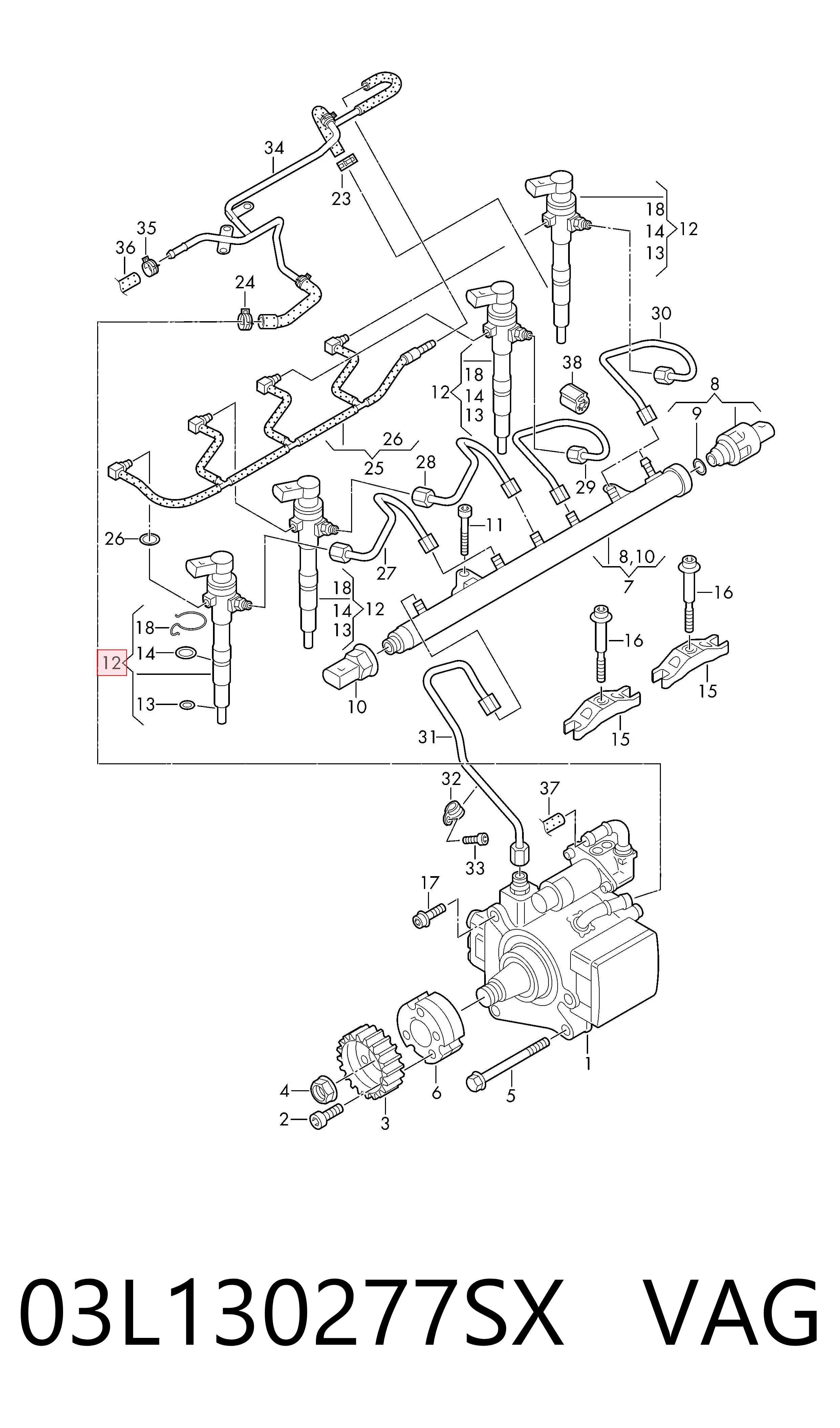 Inyectores VAG 03L130277SX precio, desde 332,12 EUR