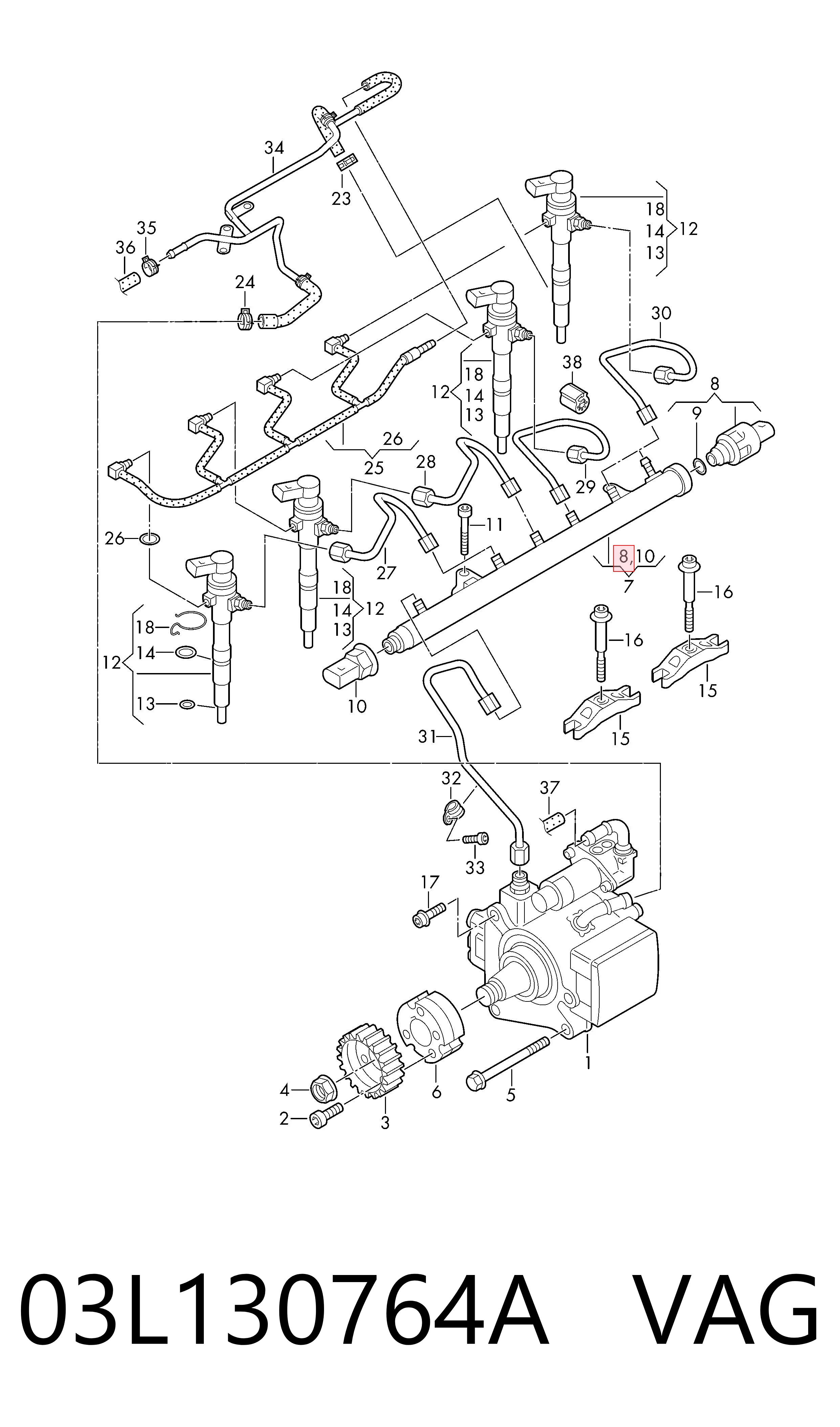 Comprar 03L130764A VAG Regulador de presión de combustible