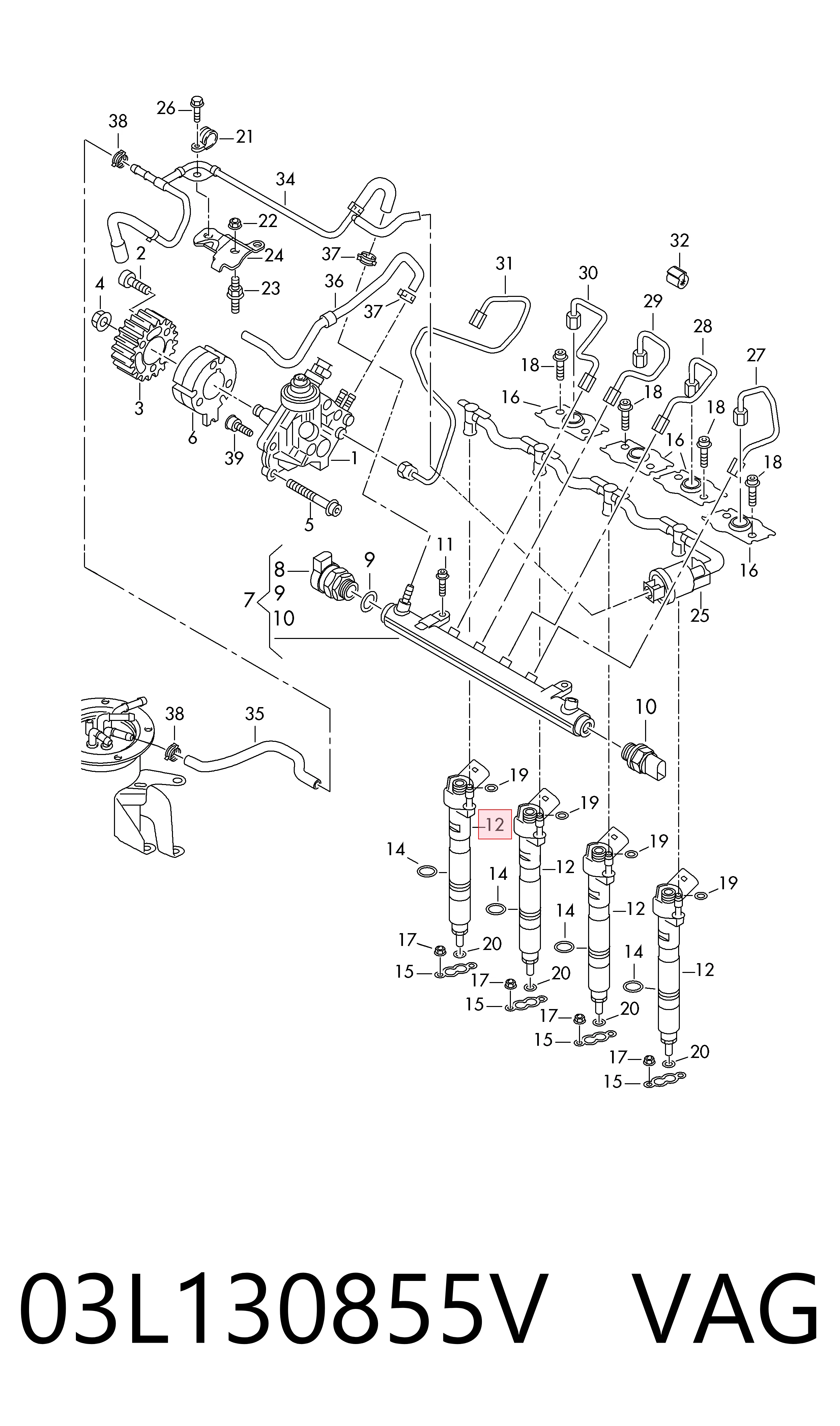 Inyector para Audi TT 8J9