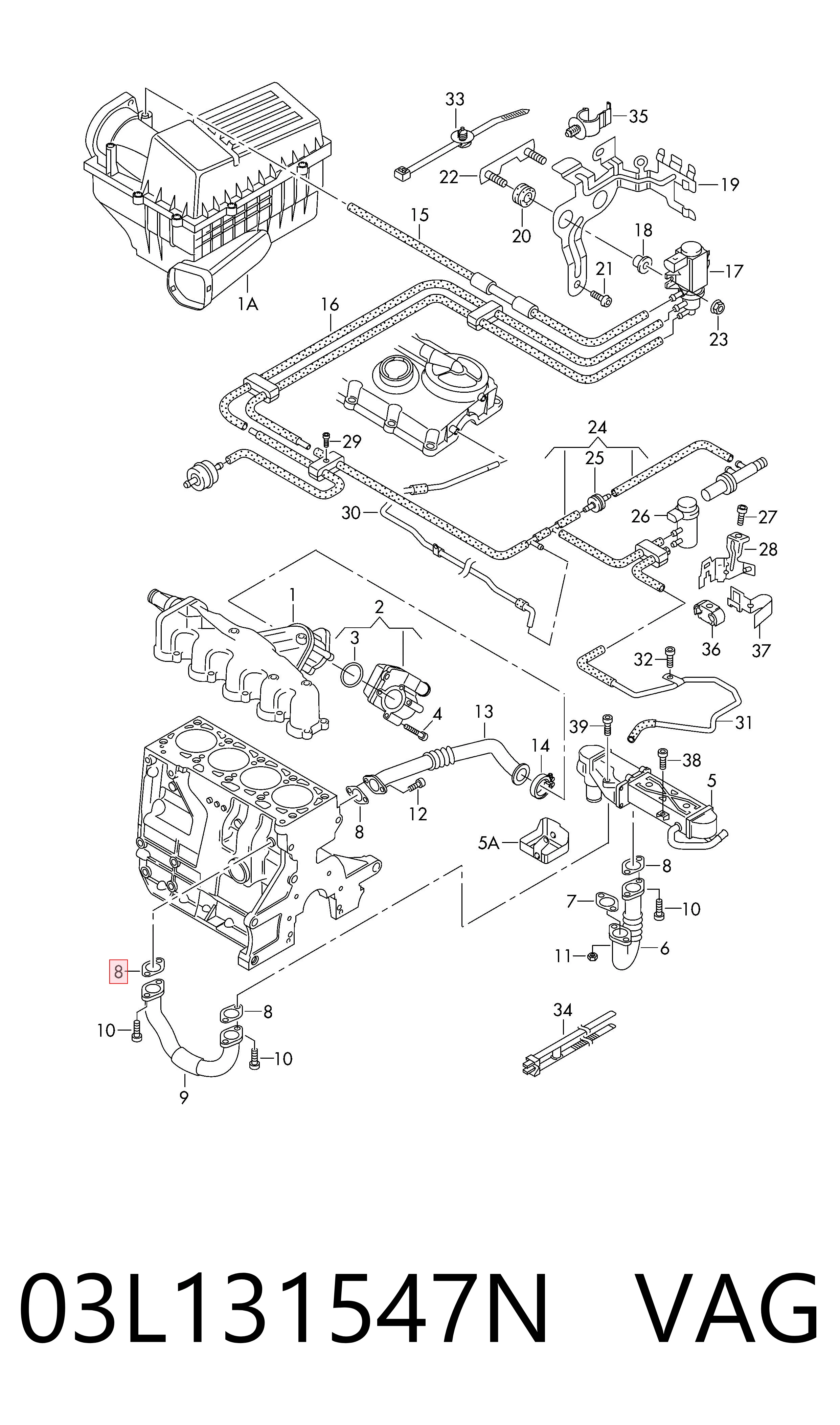 Junta del enfriador EGR del sistema de recirculación de gases VAG 03L131547N precio, desde 4,81 EUR