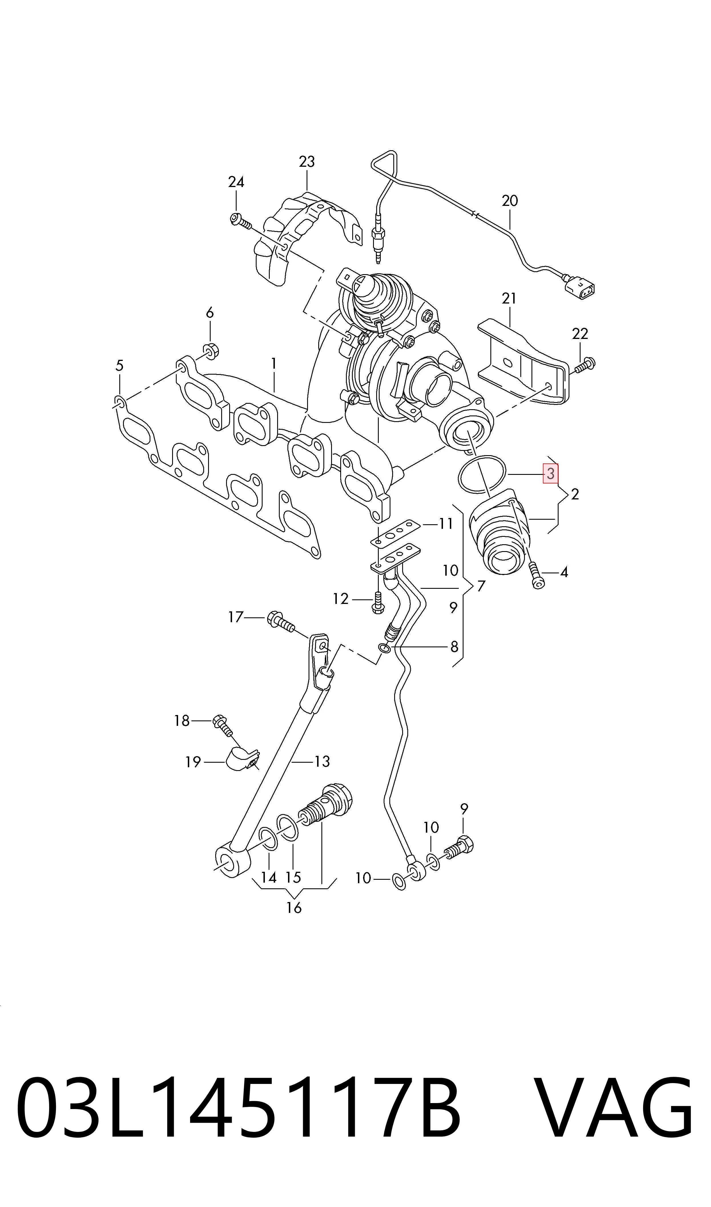 Junta de turbina de escape VAG 03L145117B precio, desde 4,30 EUR