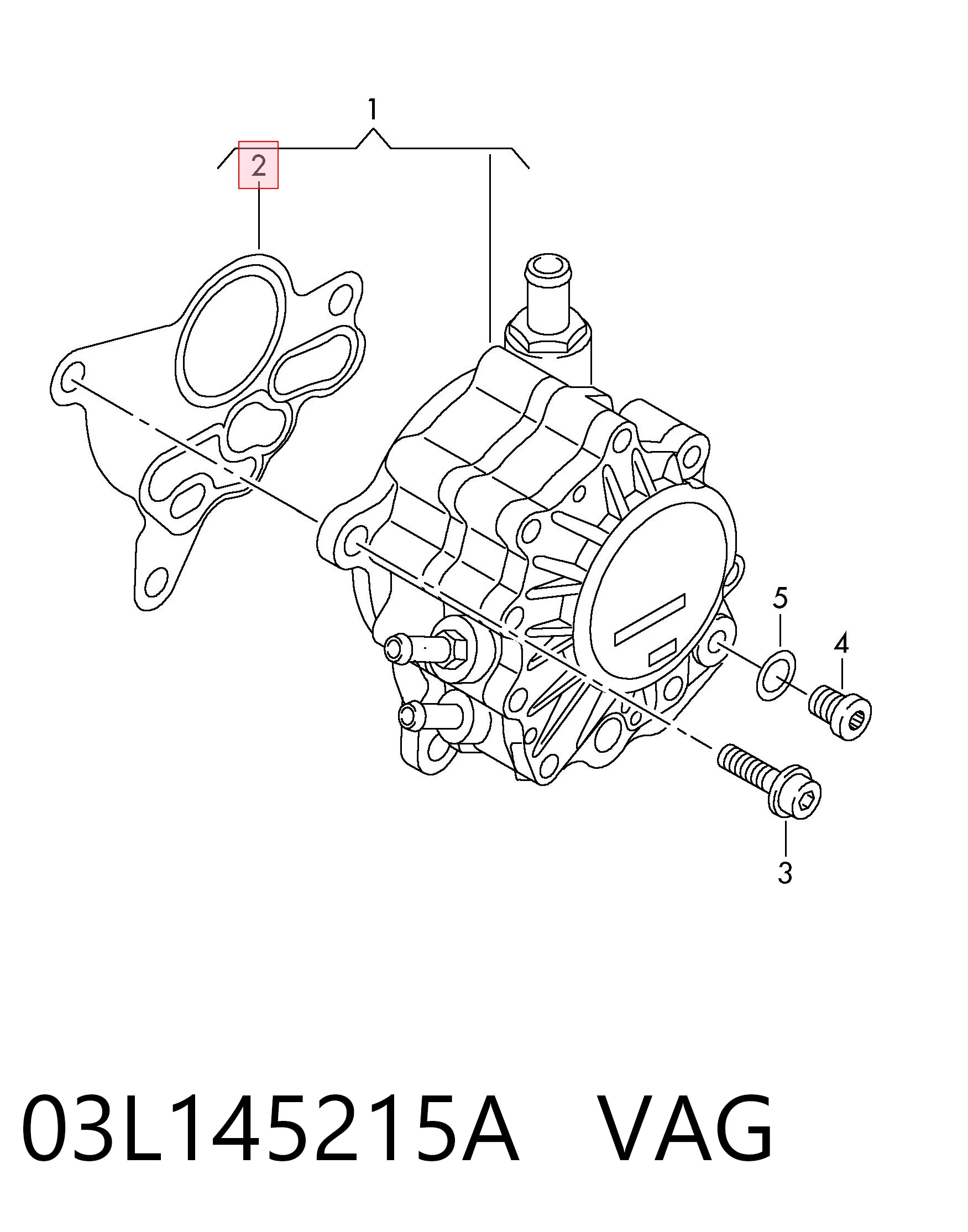 03L145215A VAG Junta de la bomba de vacío