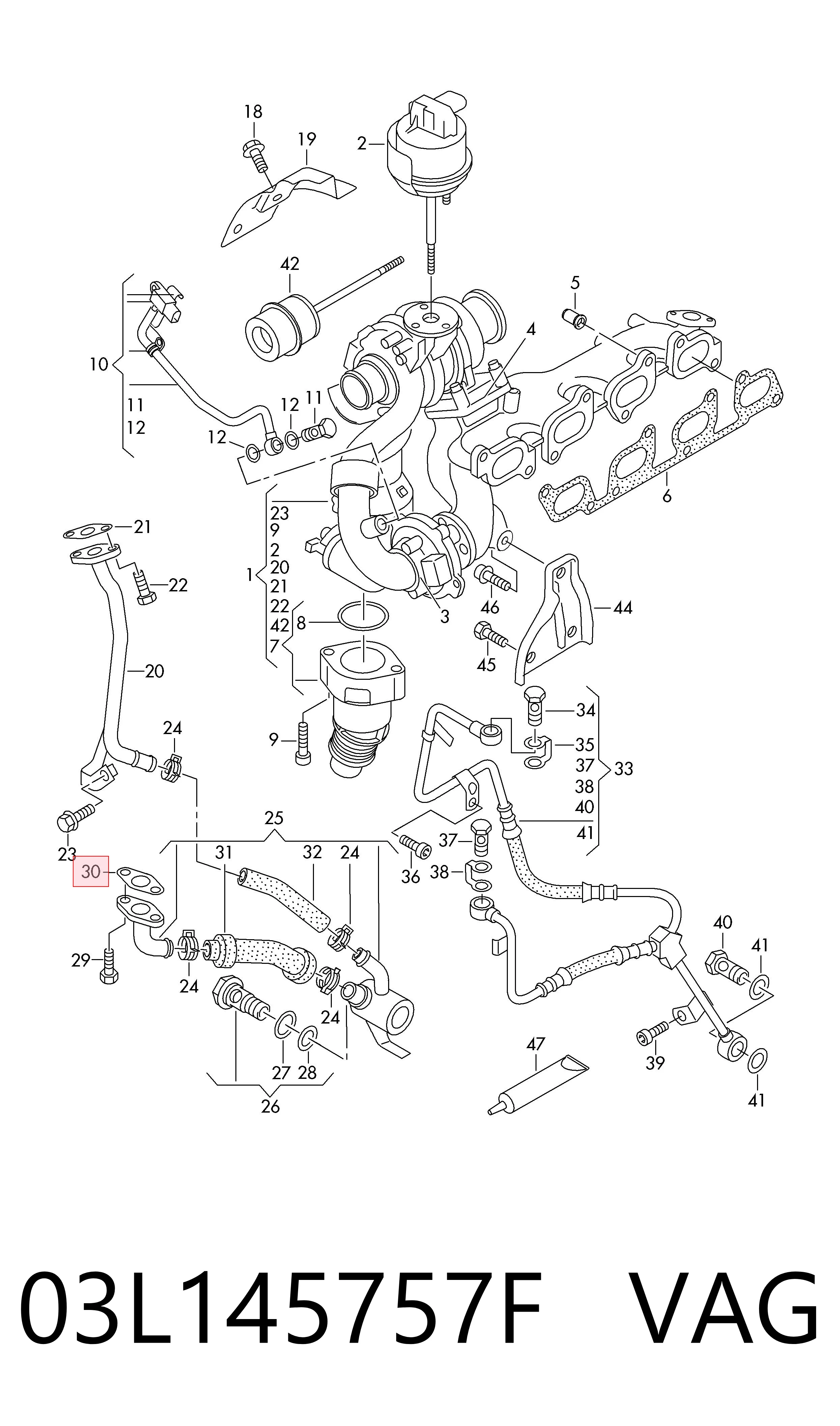 Junta de manguera de drenaje de aceite de turbina VAG 03L145757F precio, desde 4,57 EUR