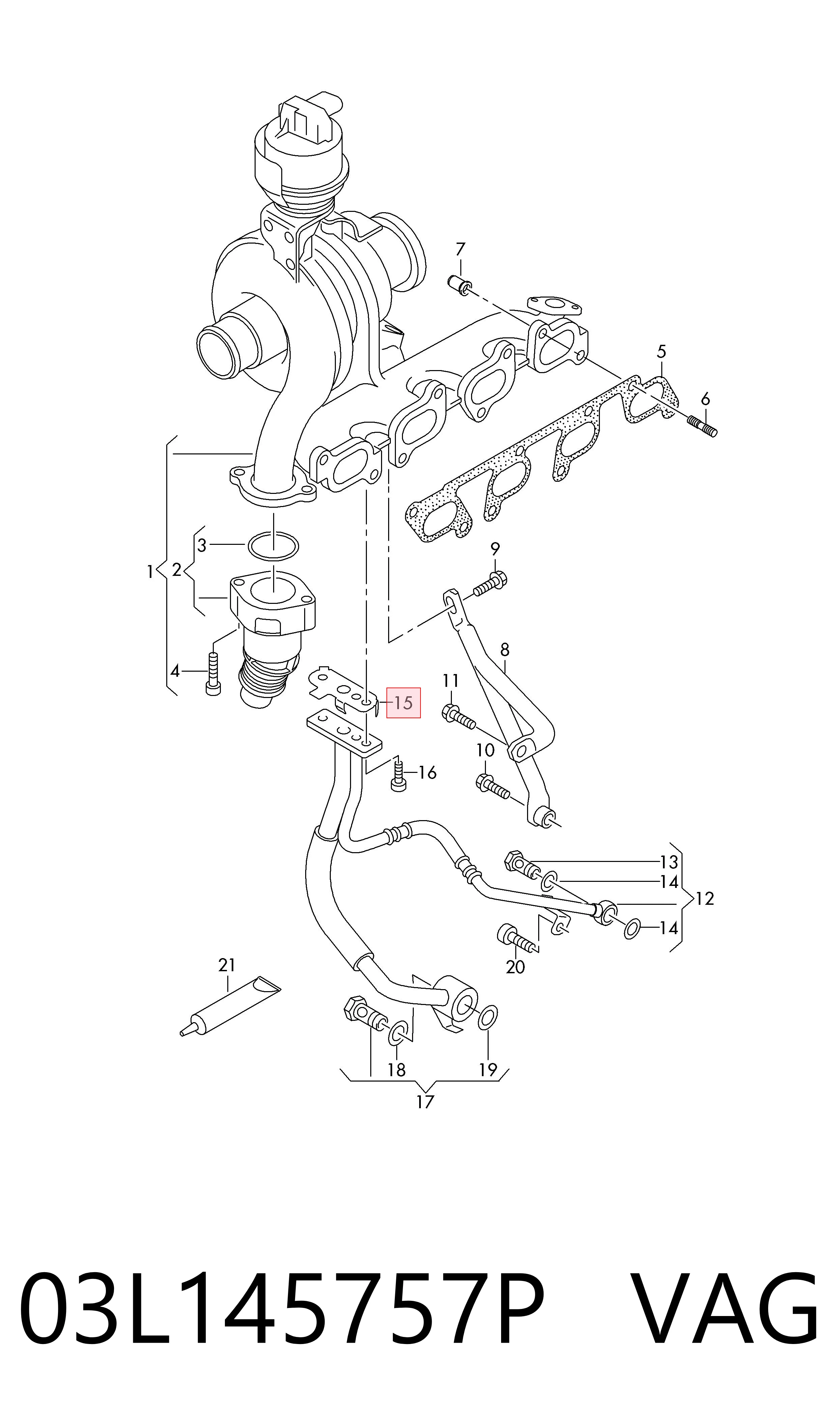 Comprar 03L145757P VAG Junta de turbocompresor de admisión