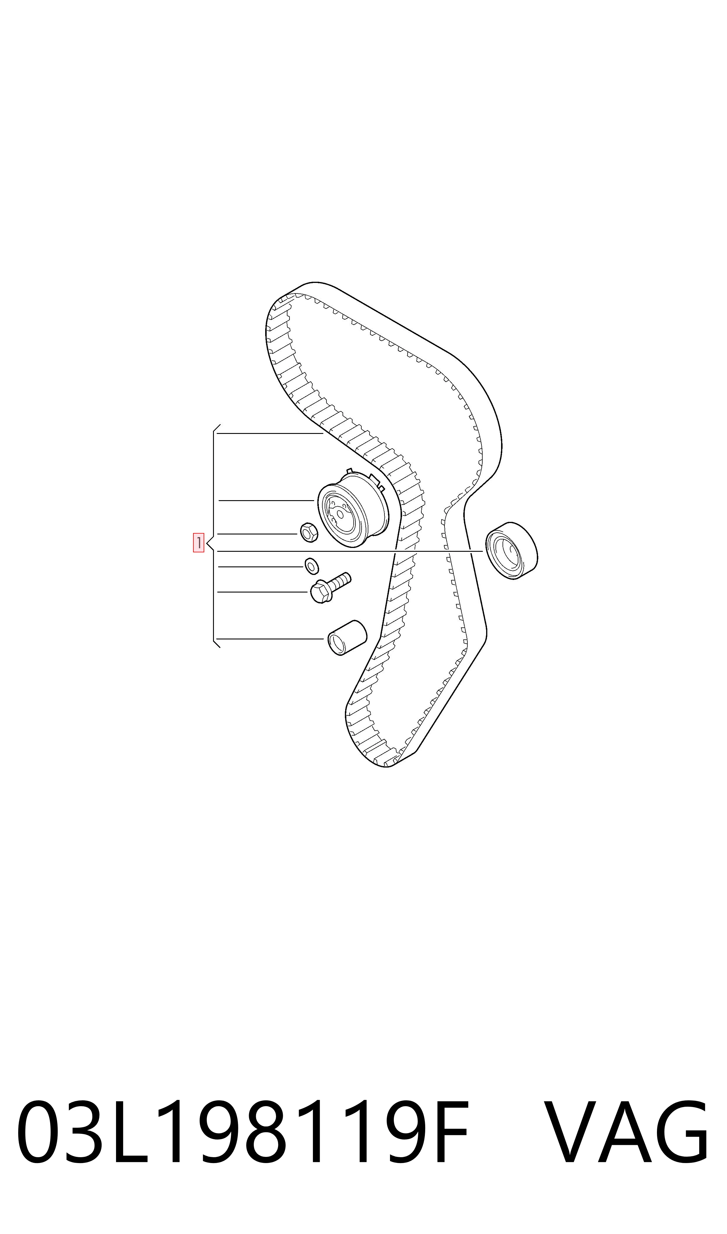 03L198119F VAG Kit correa de distribución