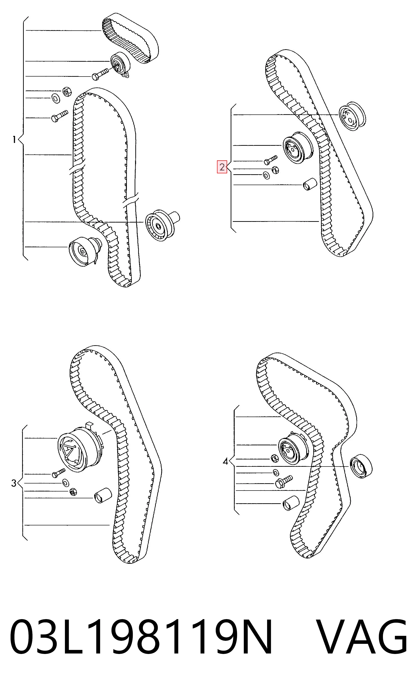 03L198119N VAG Kit correa de distribución