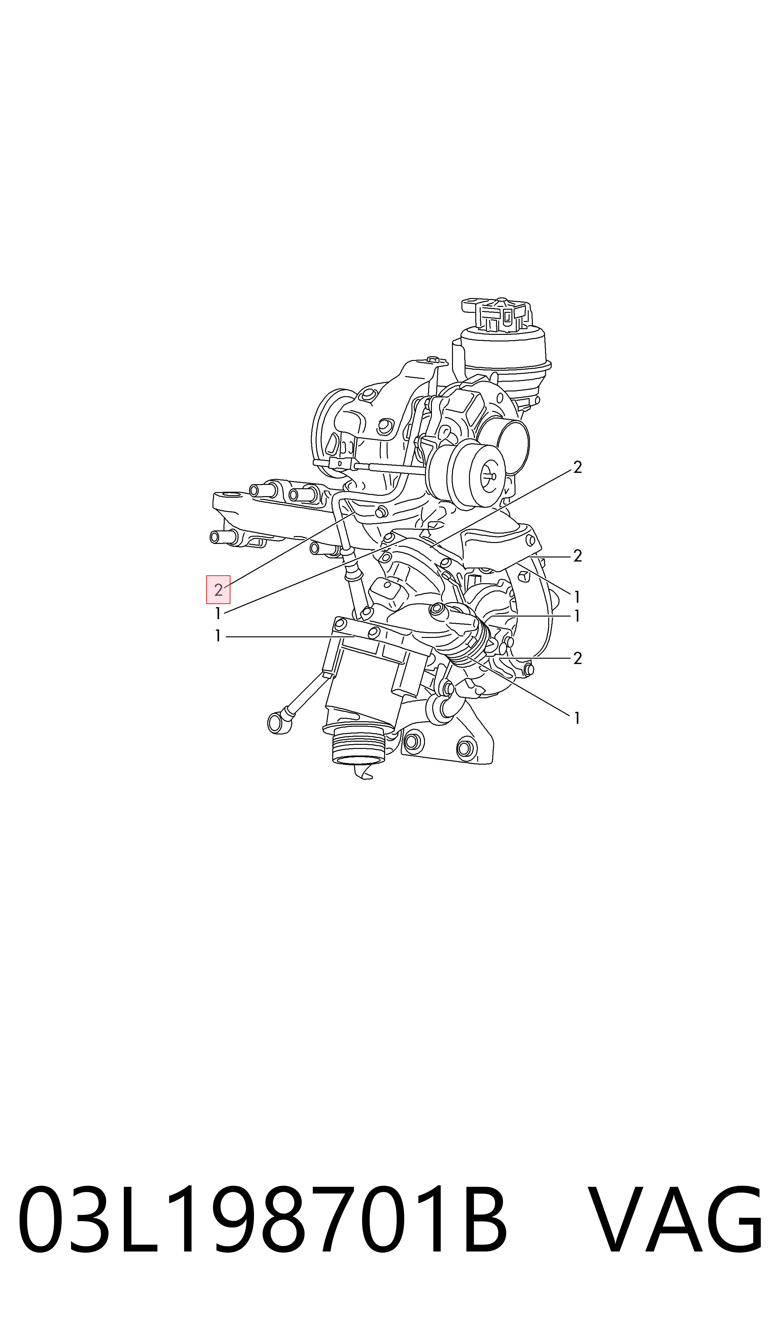 03L198701B VAG Junta de turbina, kit de montaje