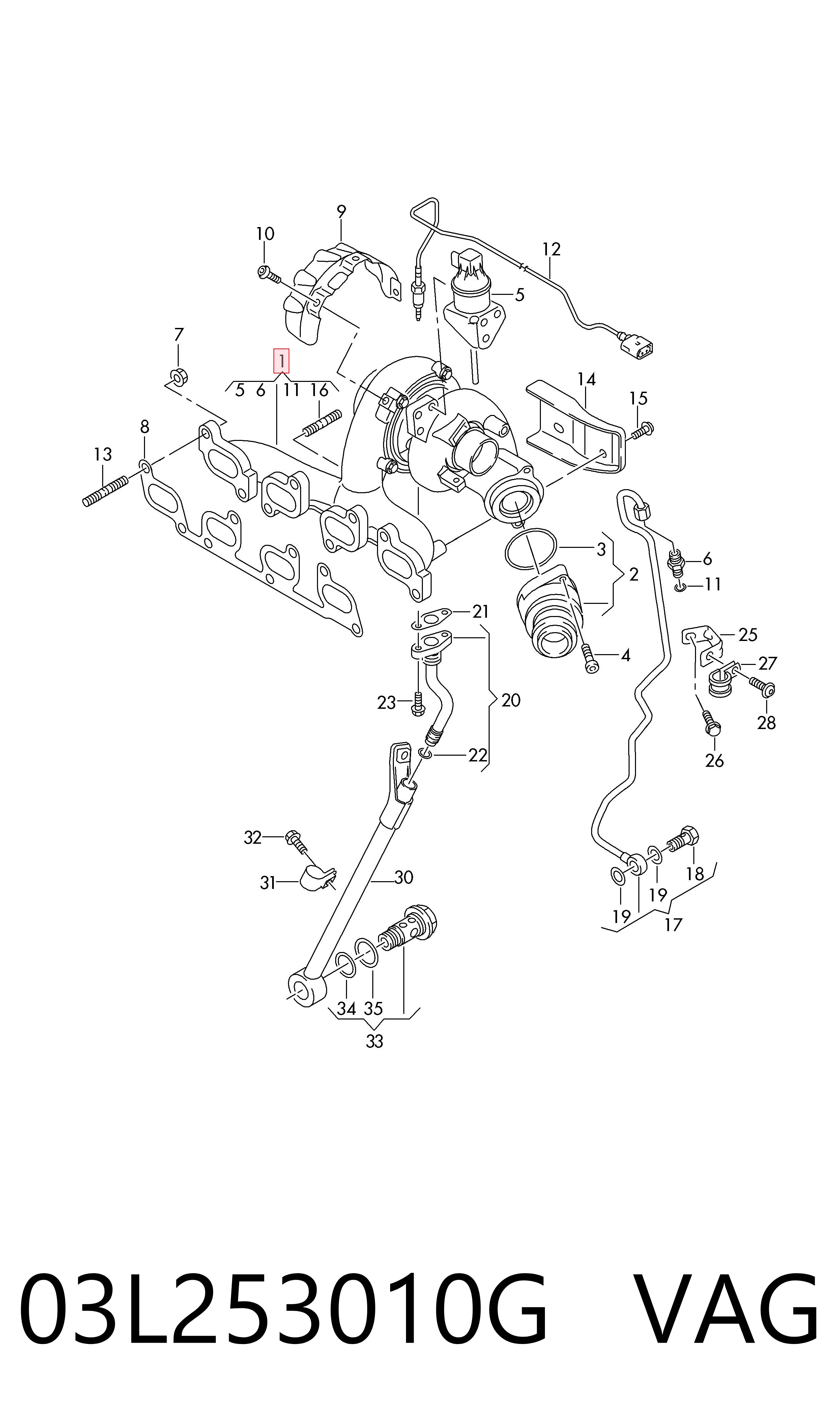 03L253010G VAG Turbo para motor