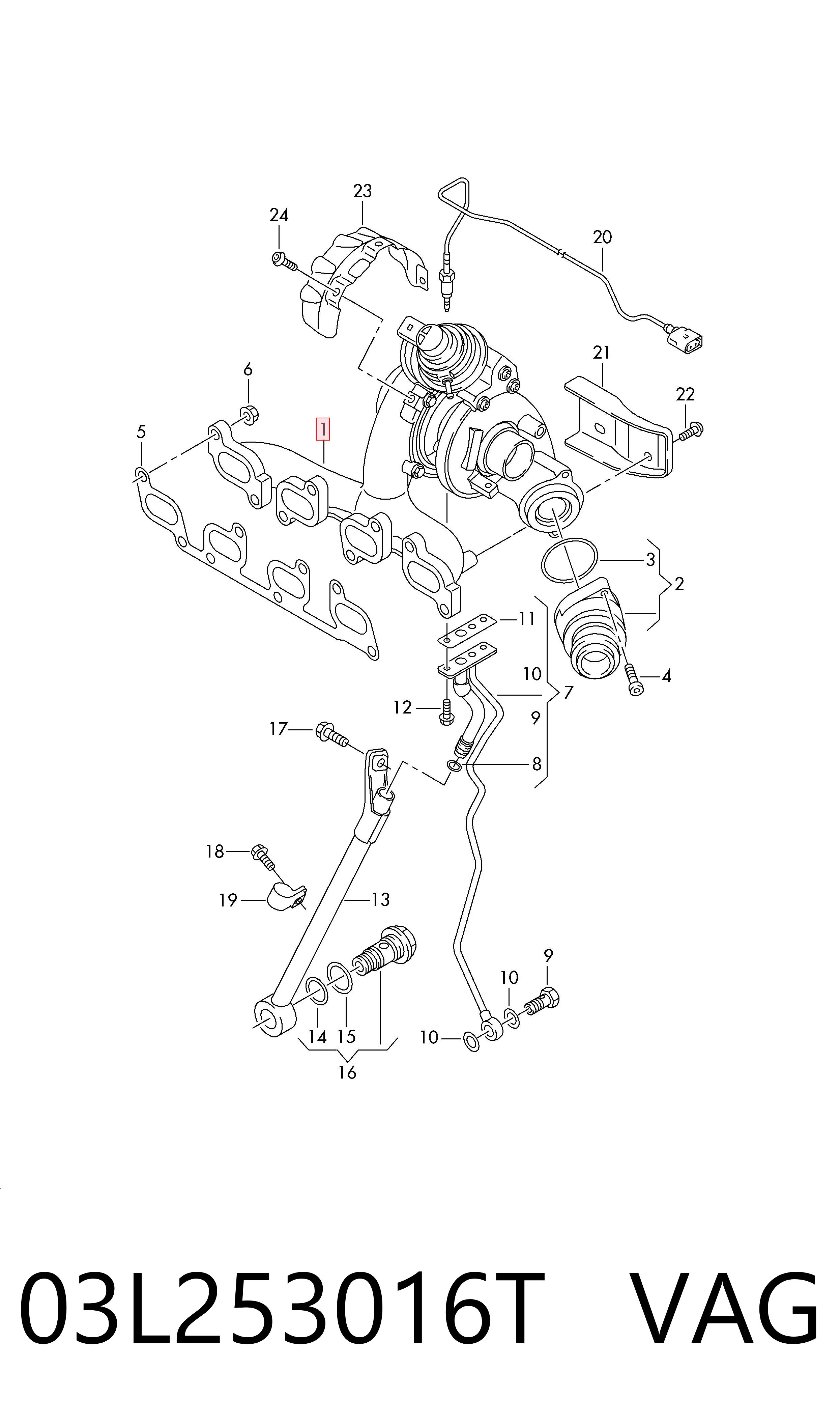 03L253016T VAG Turbo para motor