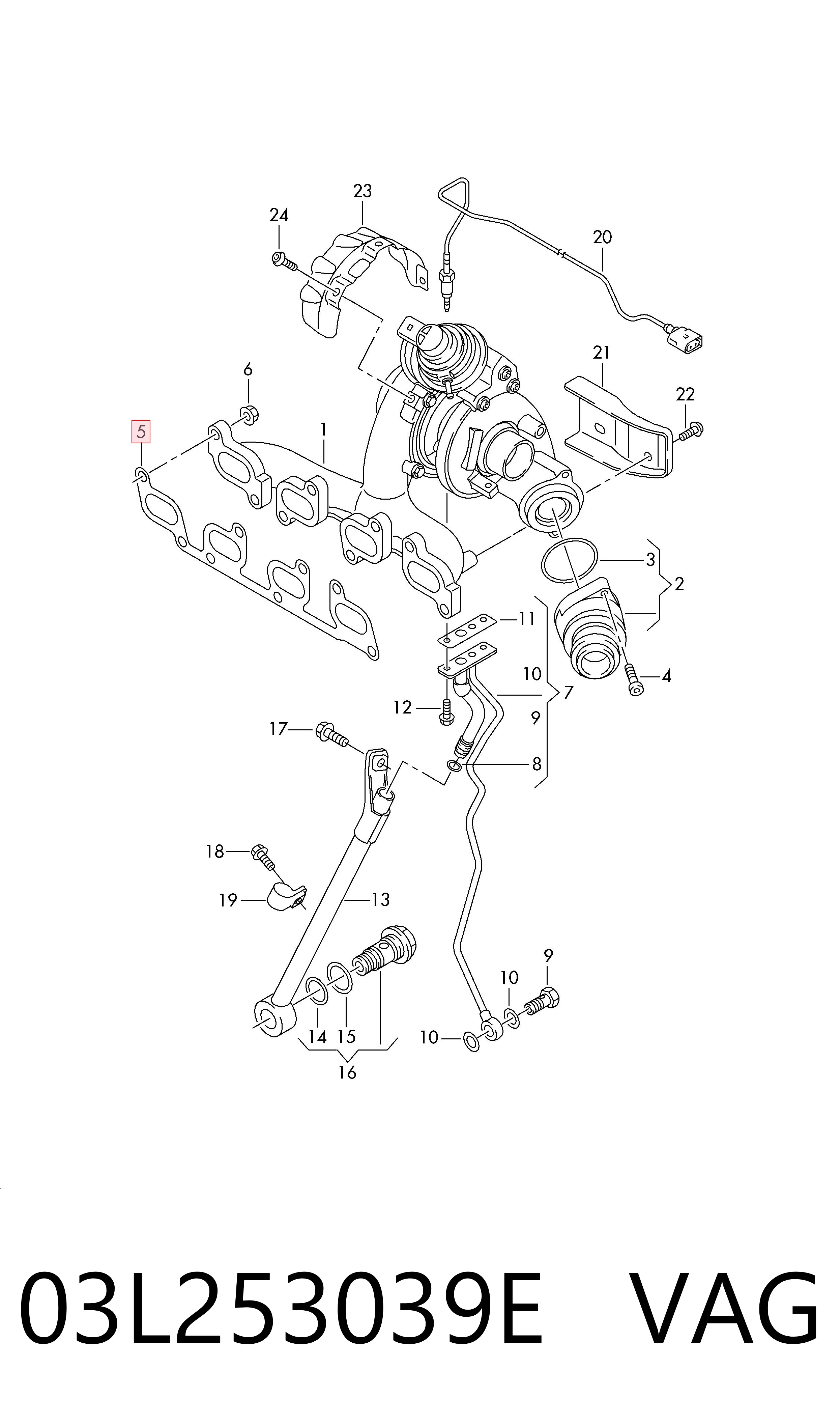 Comprar 03L253039E VAG Junta colector escape