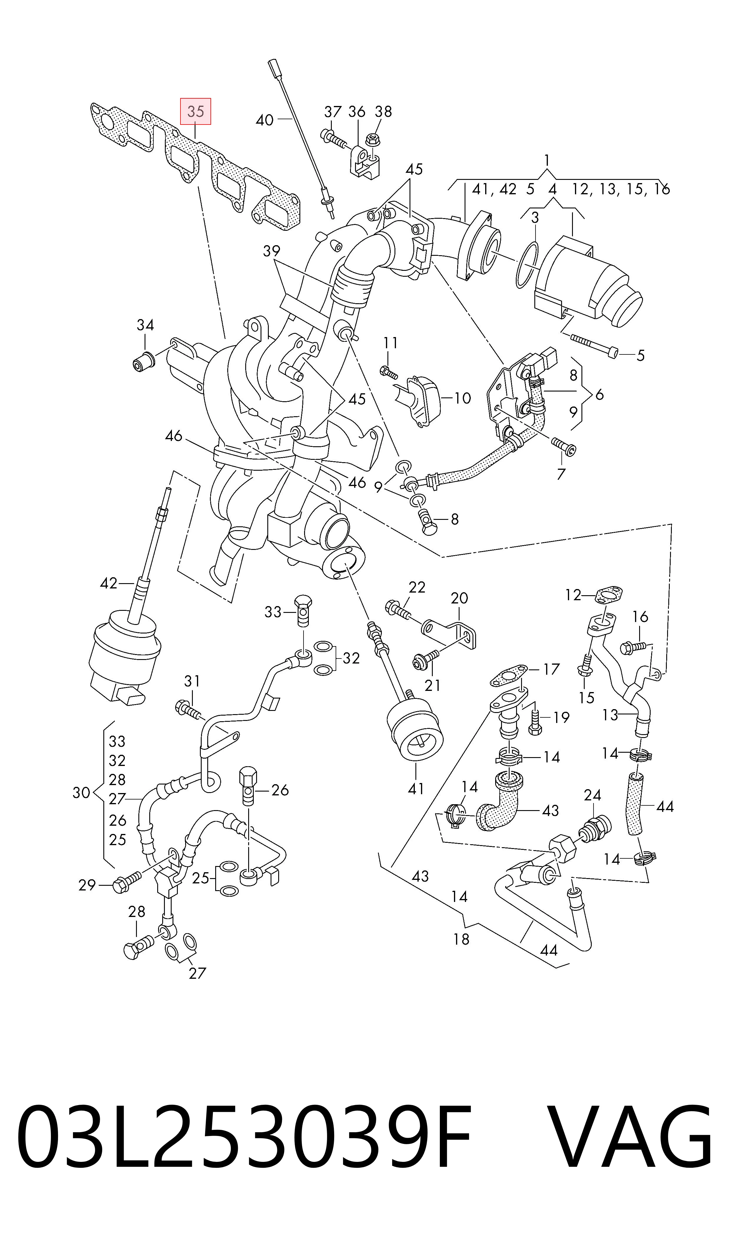 03L253039F VAG Junta colector joint