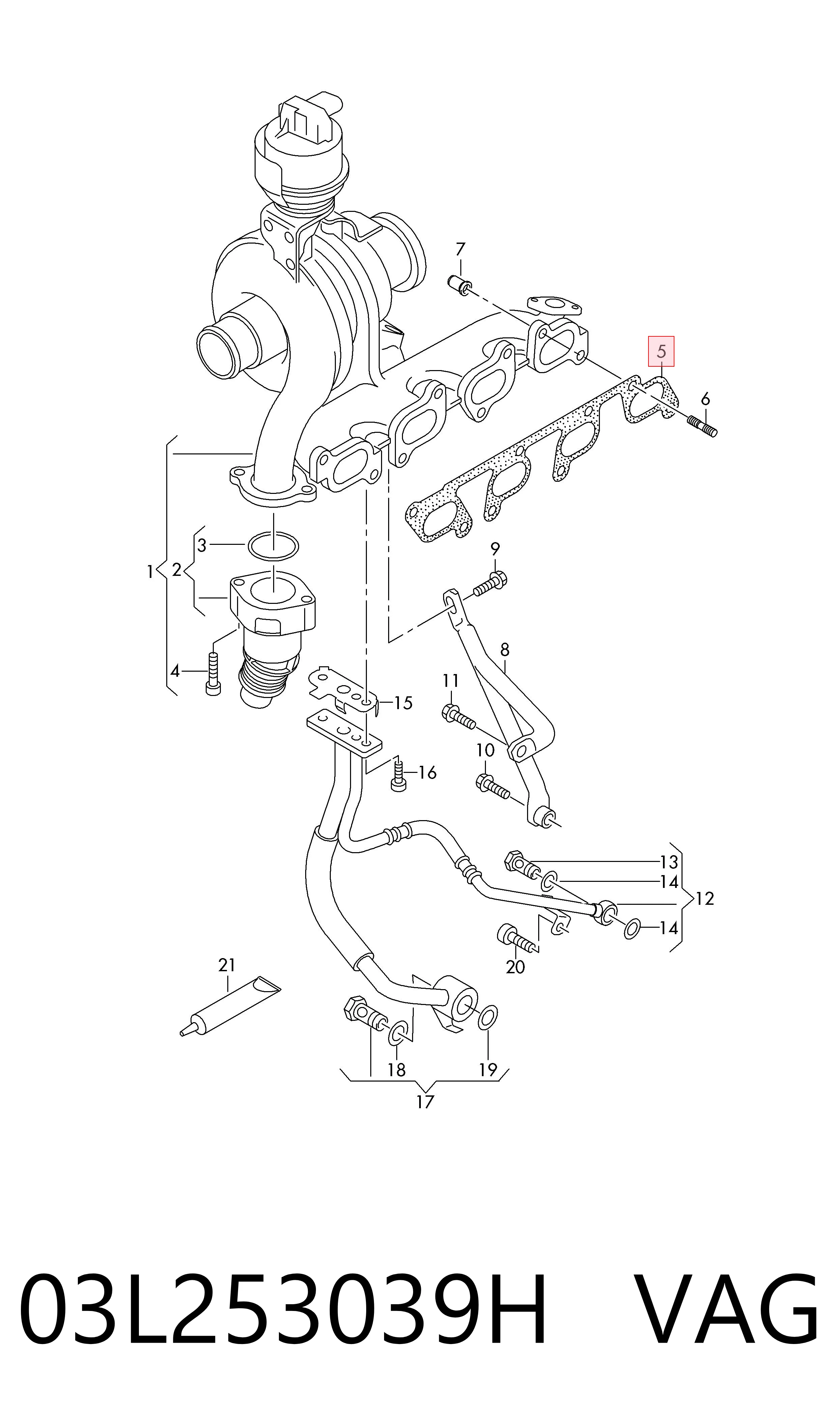 03L253039H VAG Junta colector joint