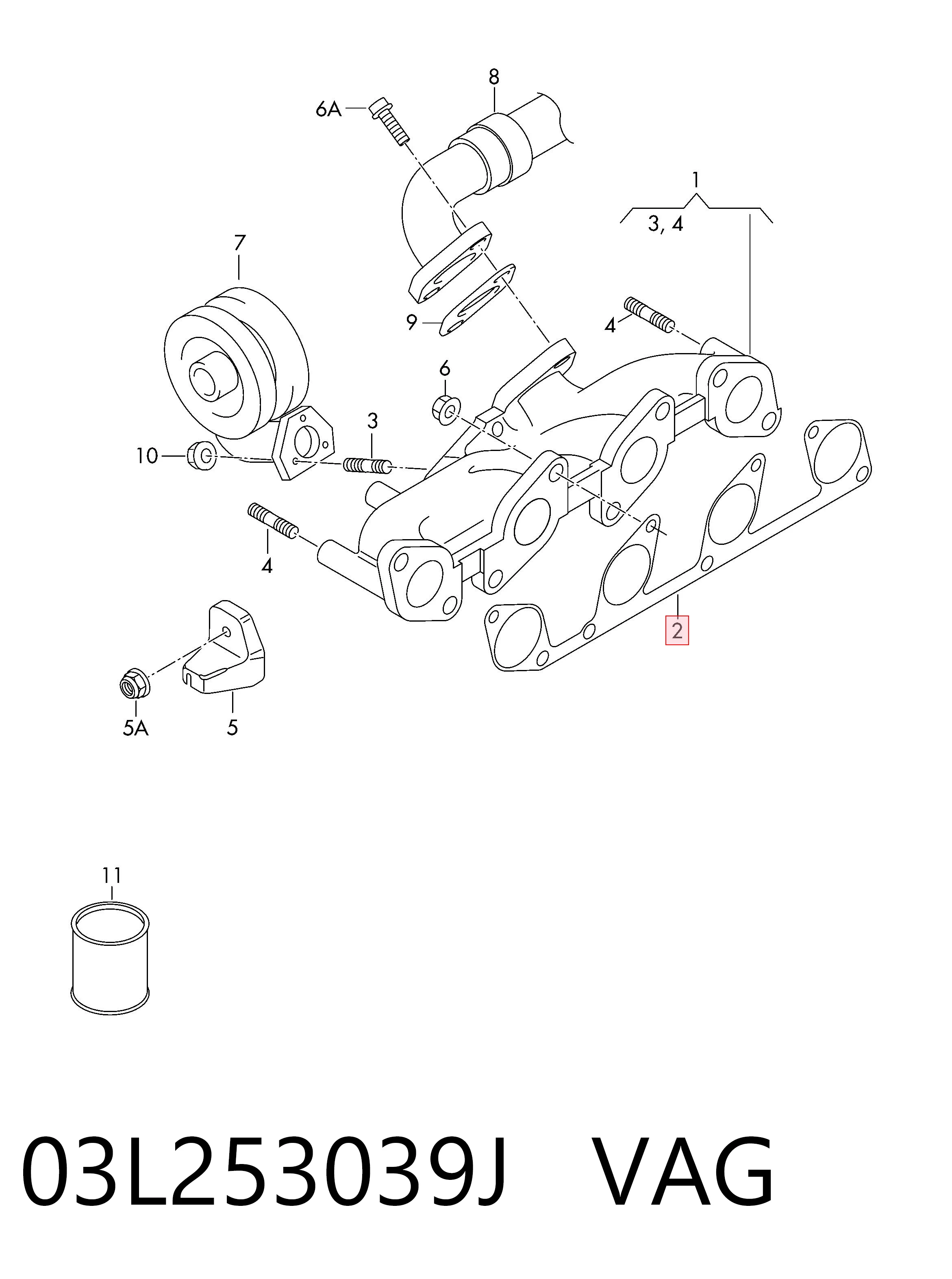 Junta colector escape Audi A6 C6 sedán (4F2) (2004 - 2011) precio, desde 15,52 EUR