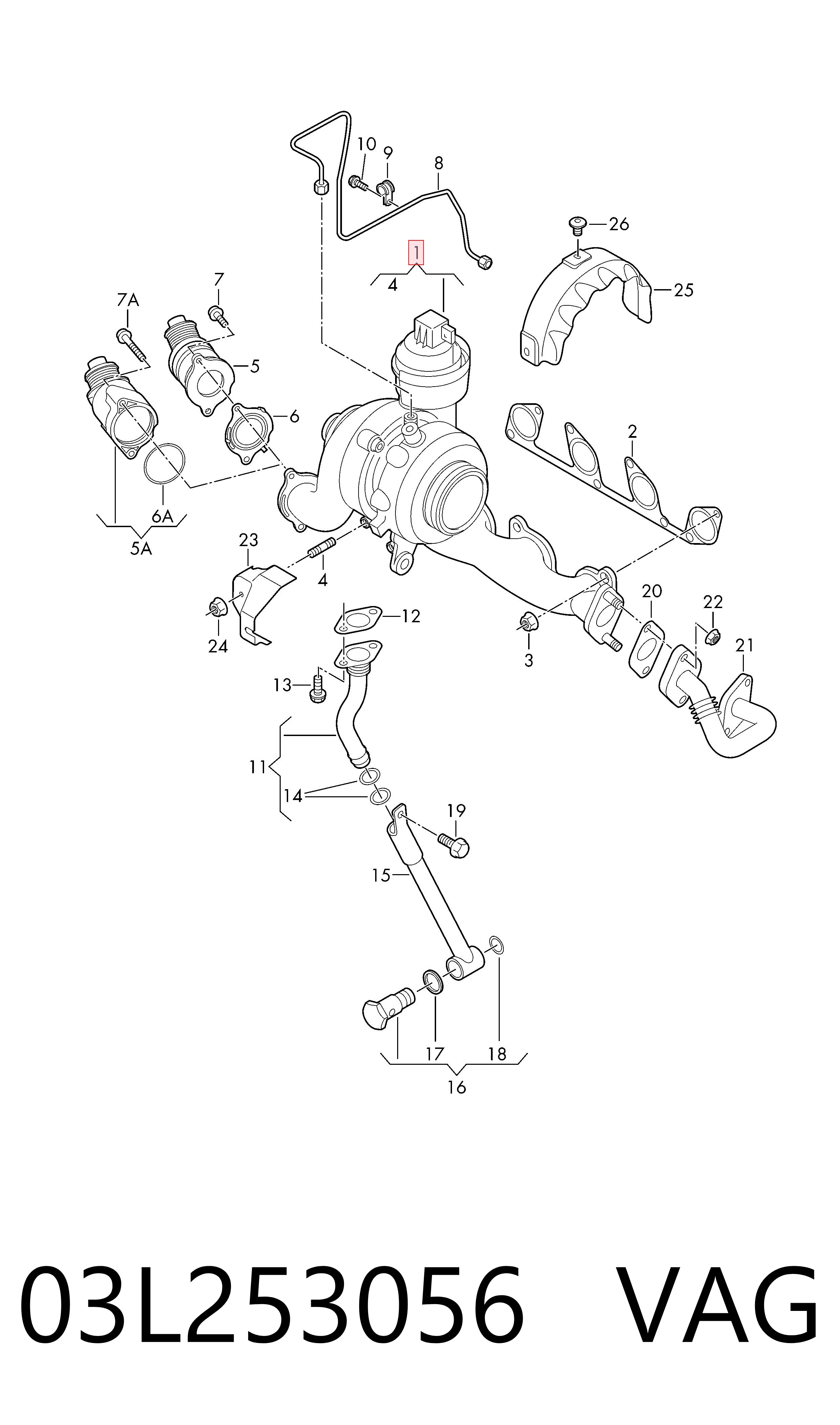 03L253056 VAG Turbo para motor