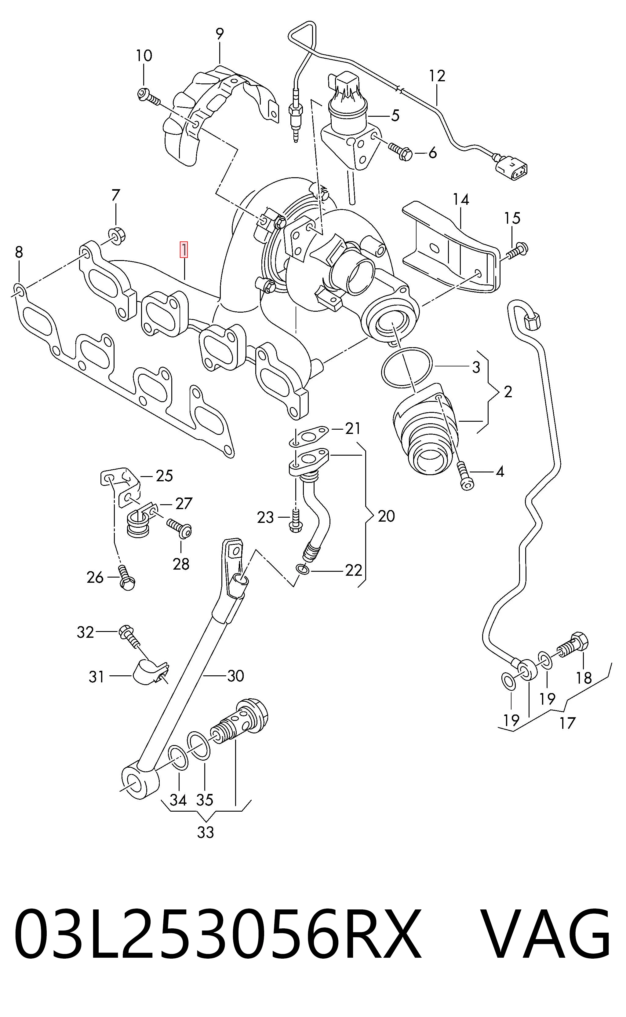 03L253056RX VAG Turbo para motor