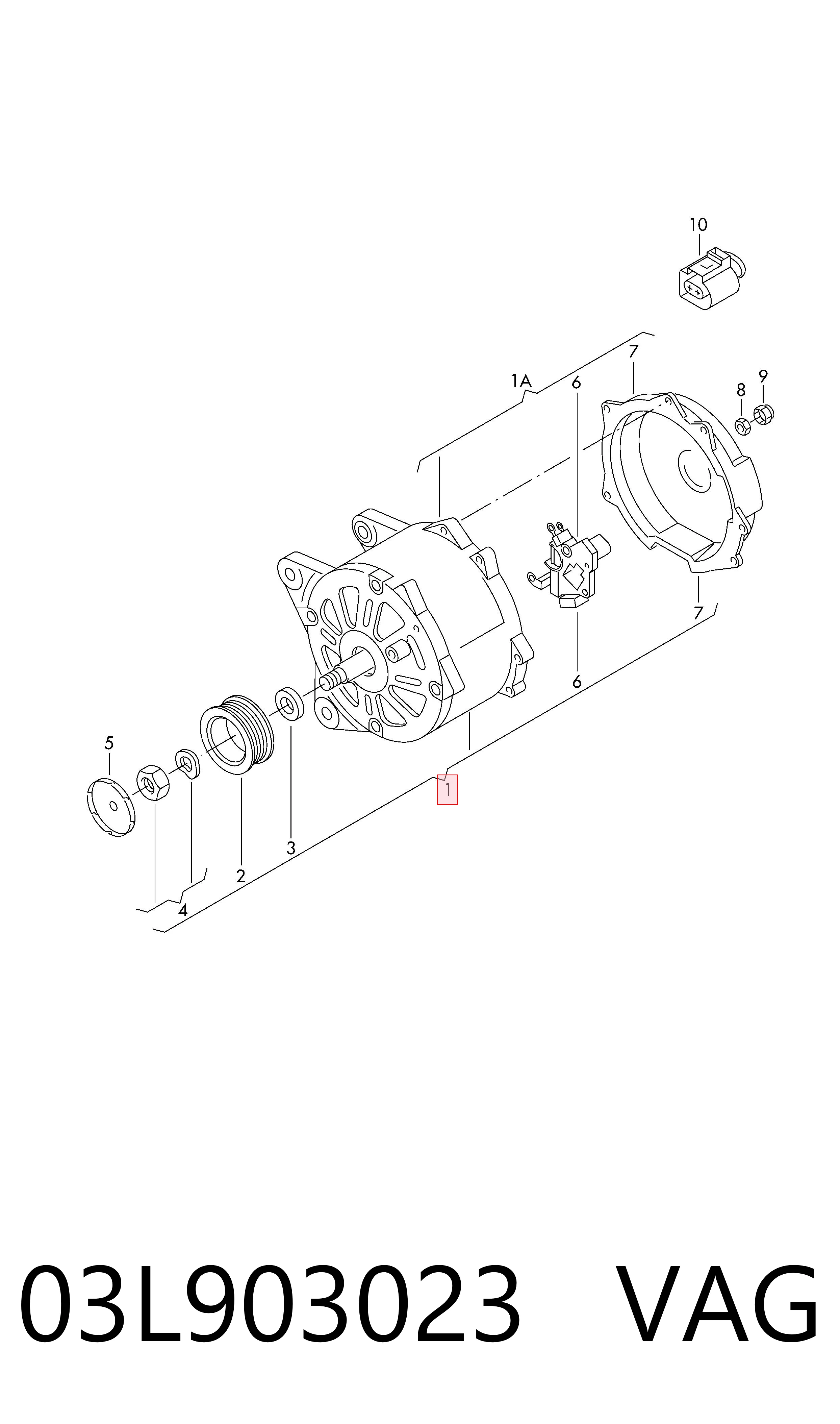 03L903023 VAG Alternador de coche