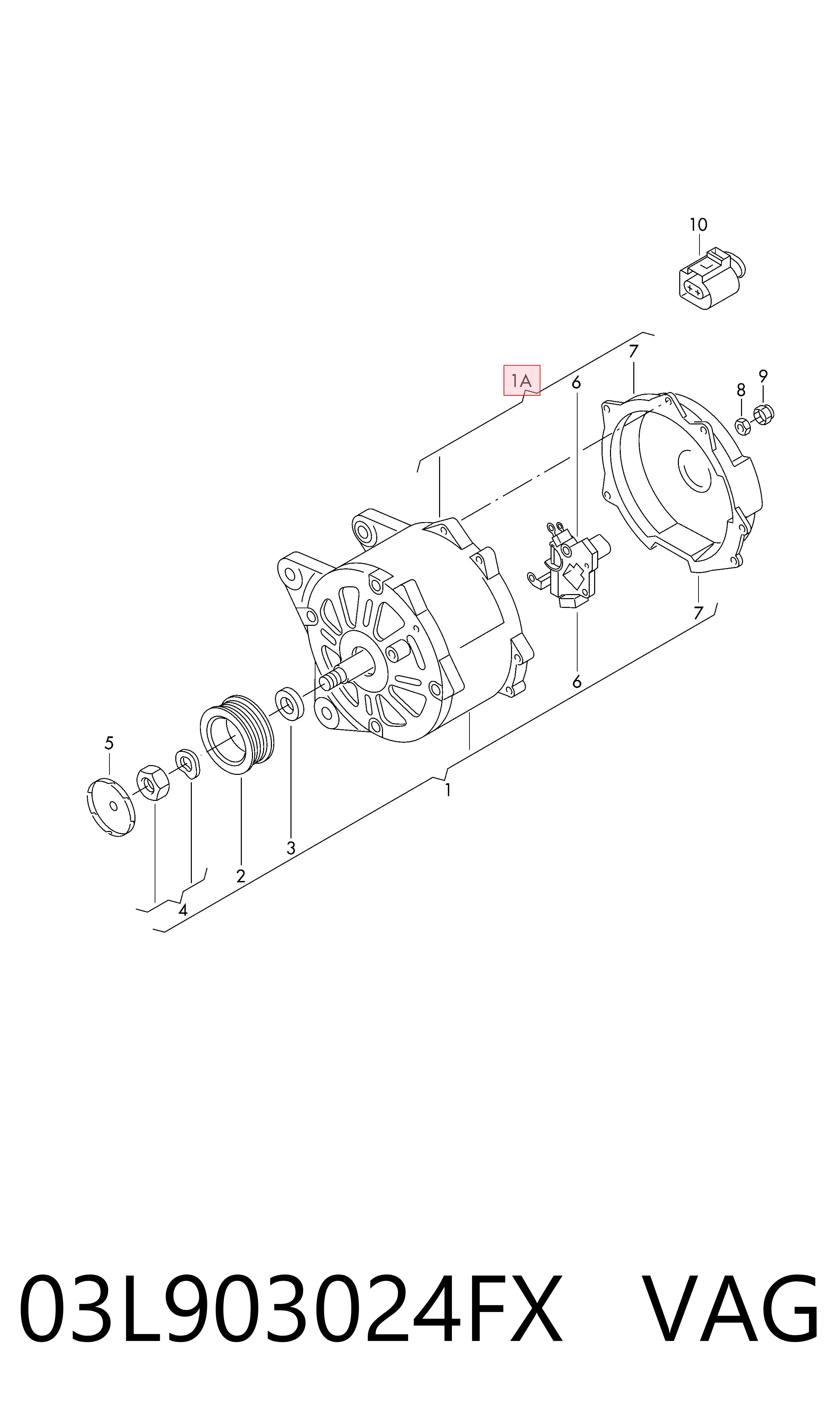 03L903024FX VAG Alternador de coche