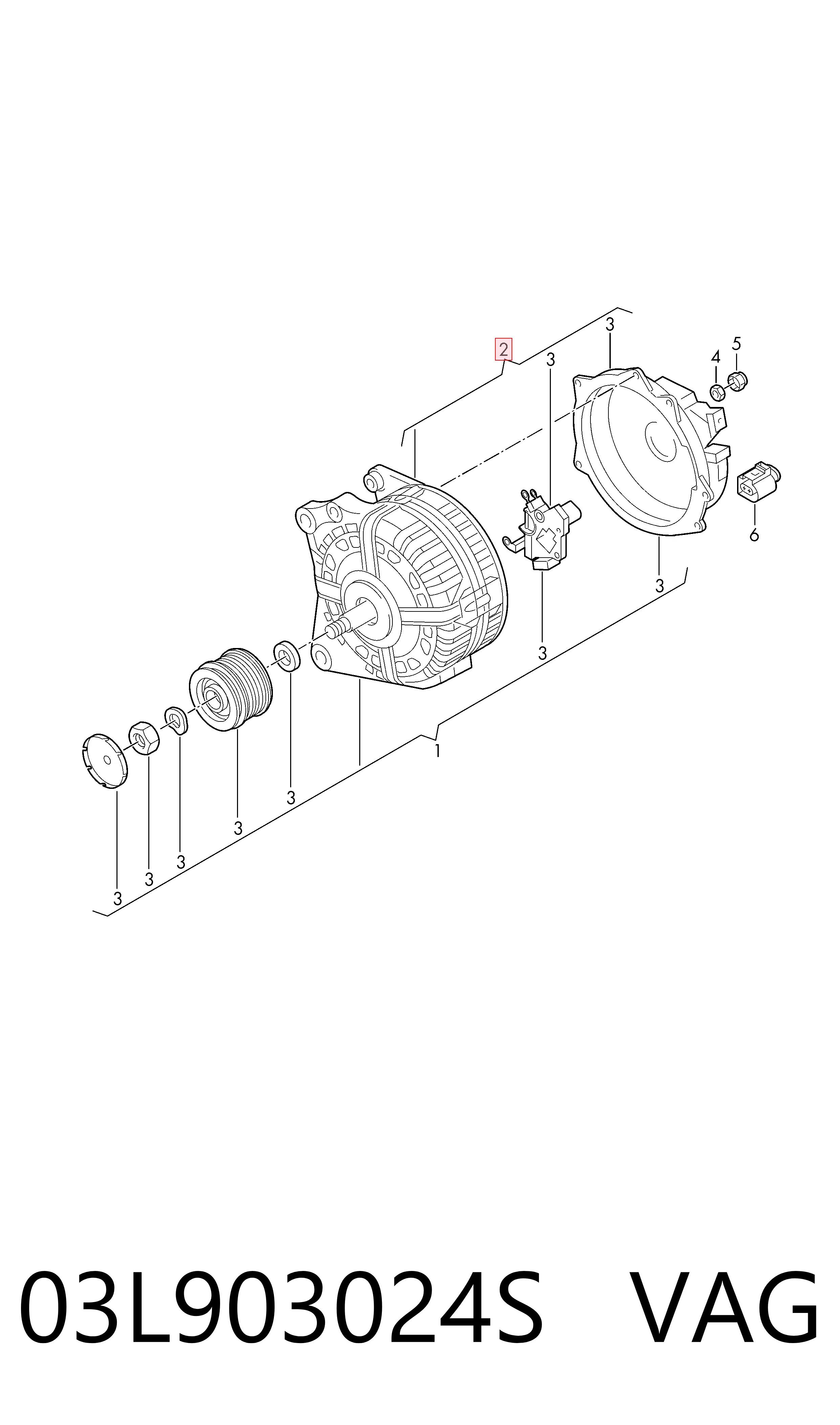 03L903024S VAG Alternador de coche