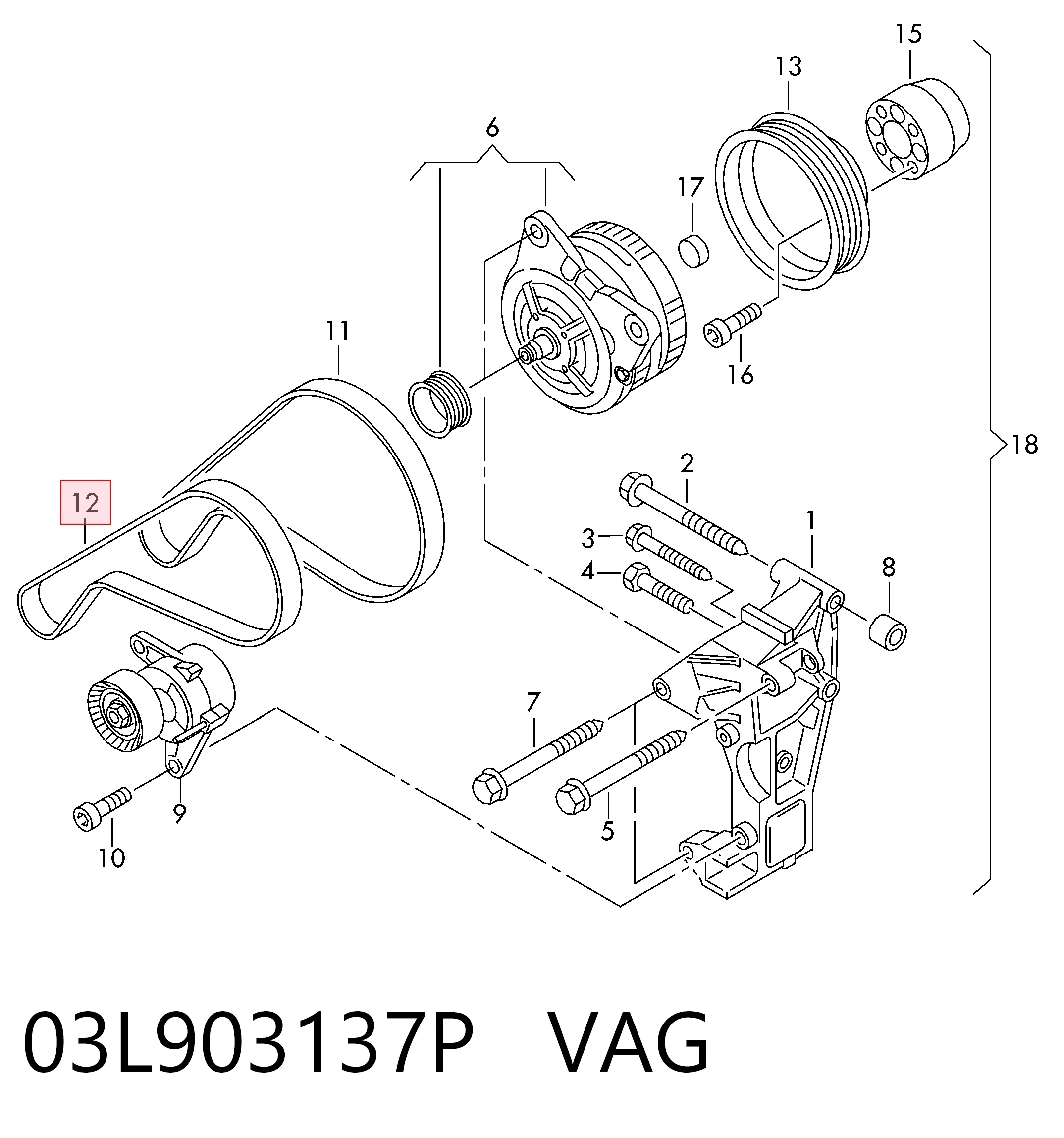 Correa de alternador JK6842 Ford