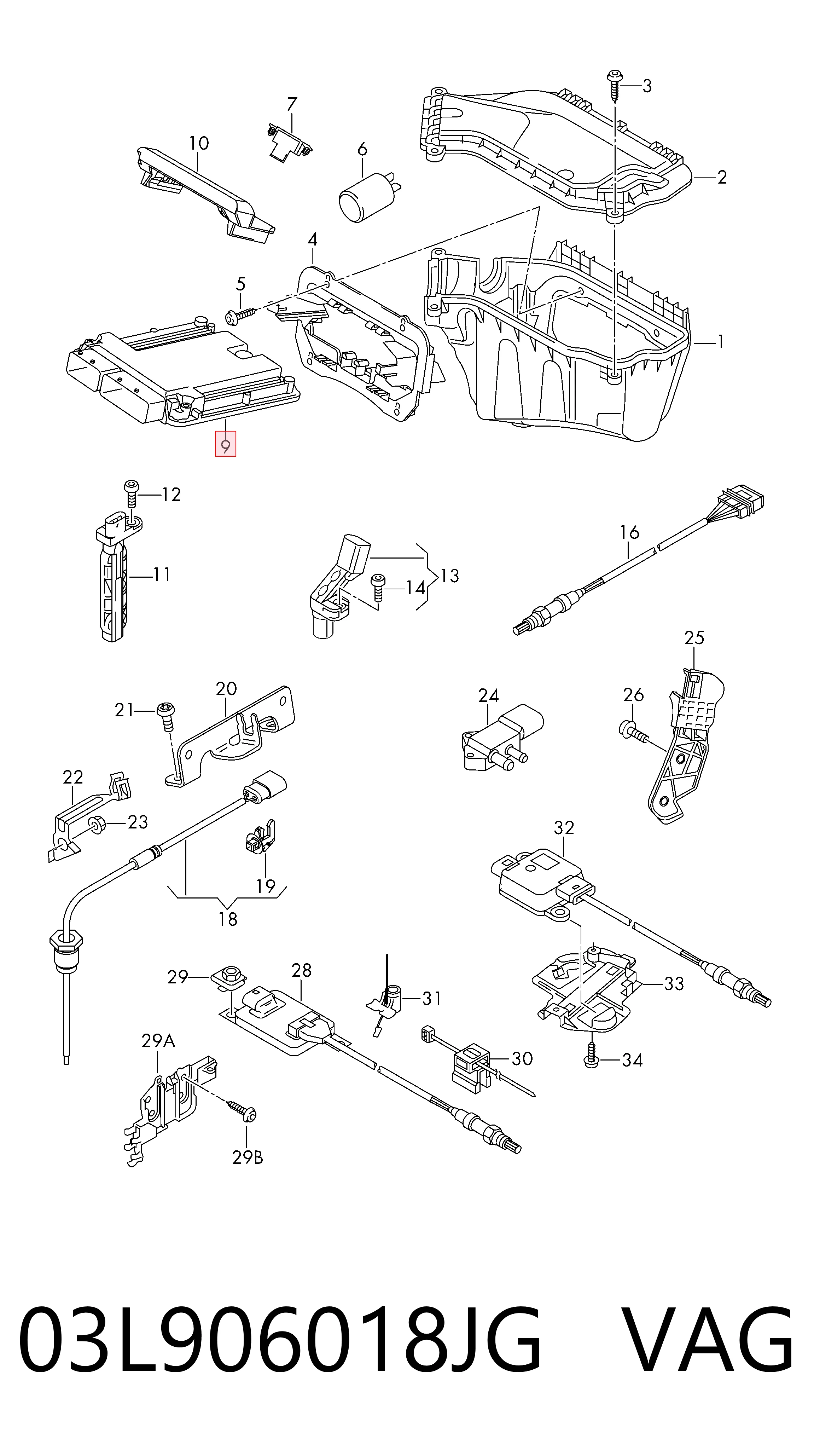 Módulo de control del motor para Audi A5 (8T3)