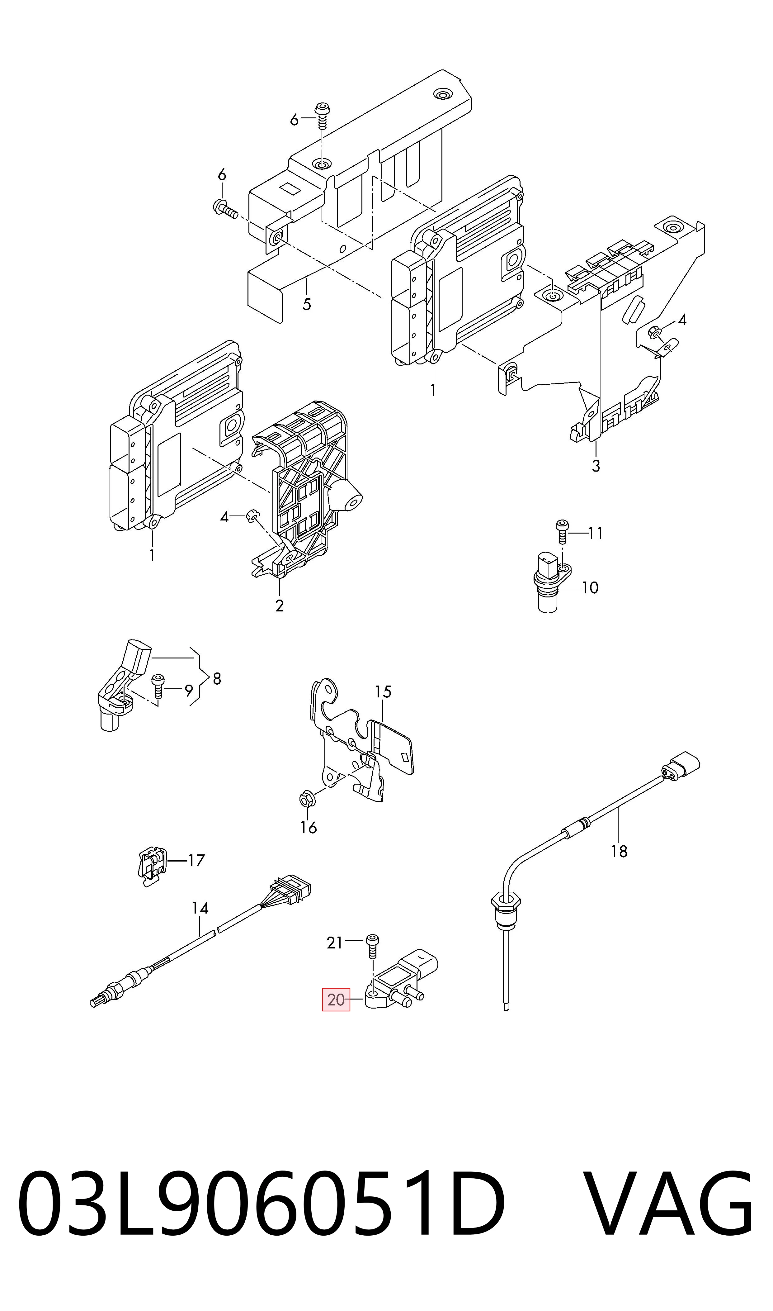 Sensor de presión de gases de escape VAG 03L906051D precio, desde 37,39 EUR