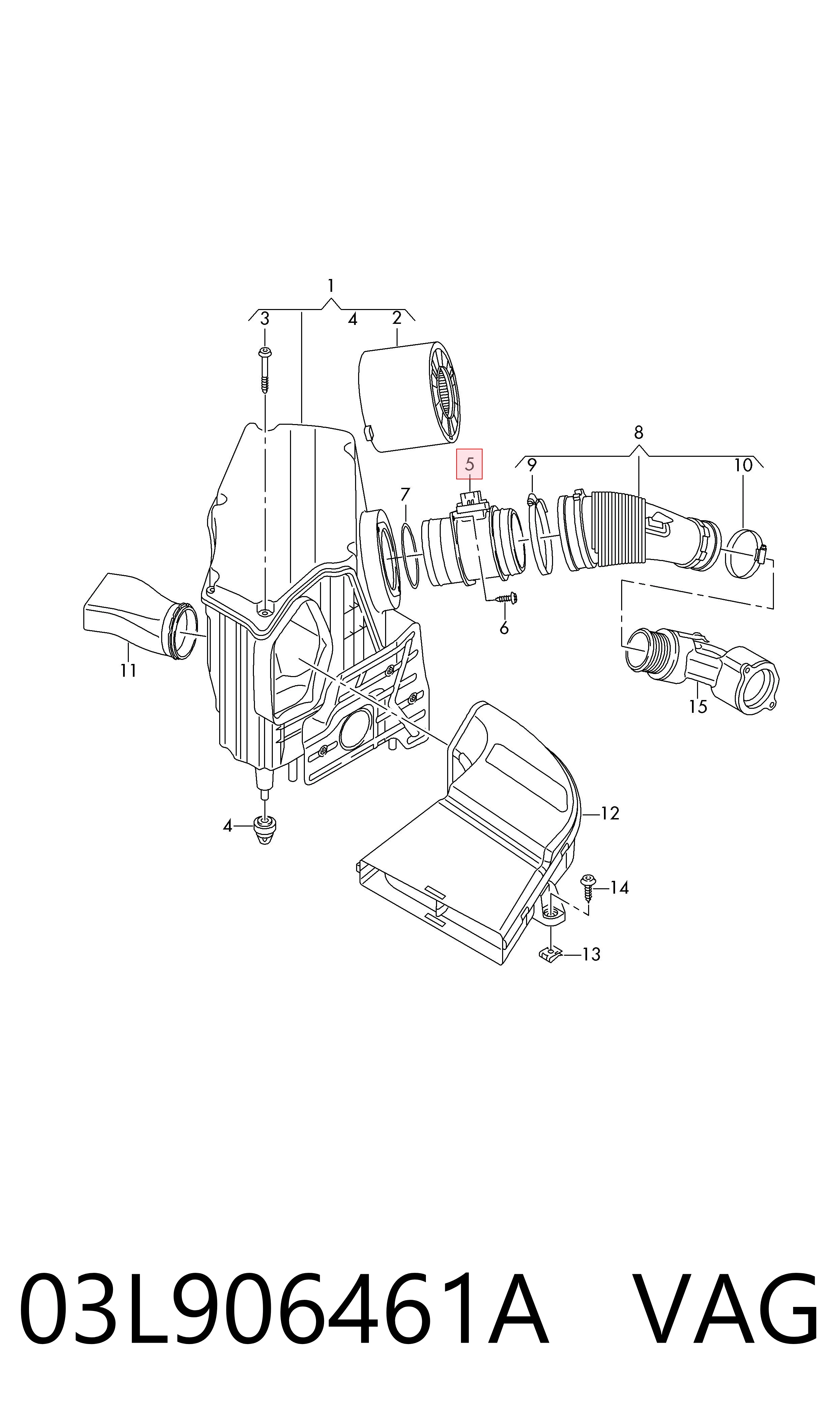 03L906461A VAG Sensor de flujo de aire