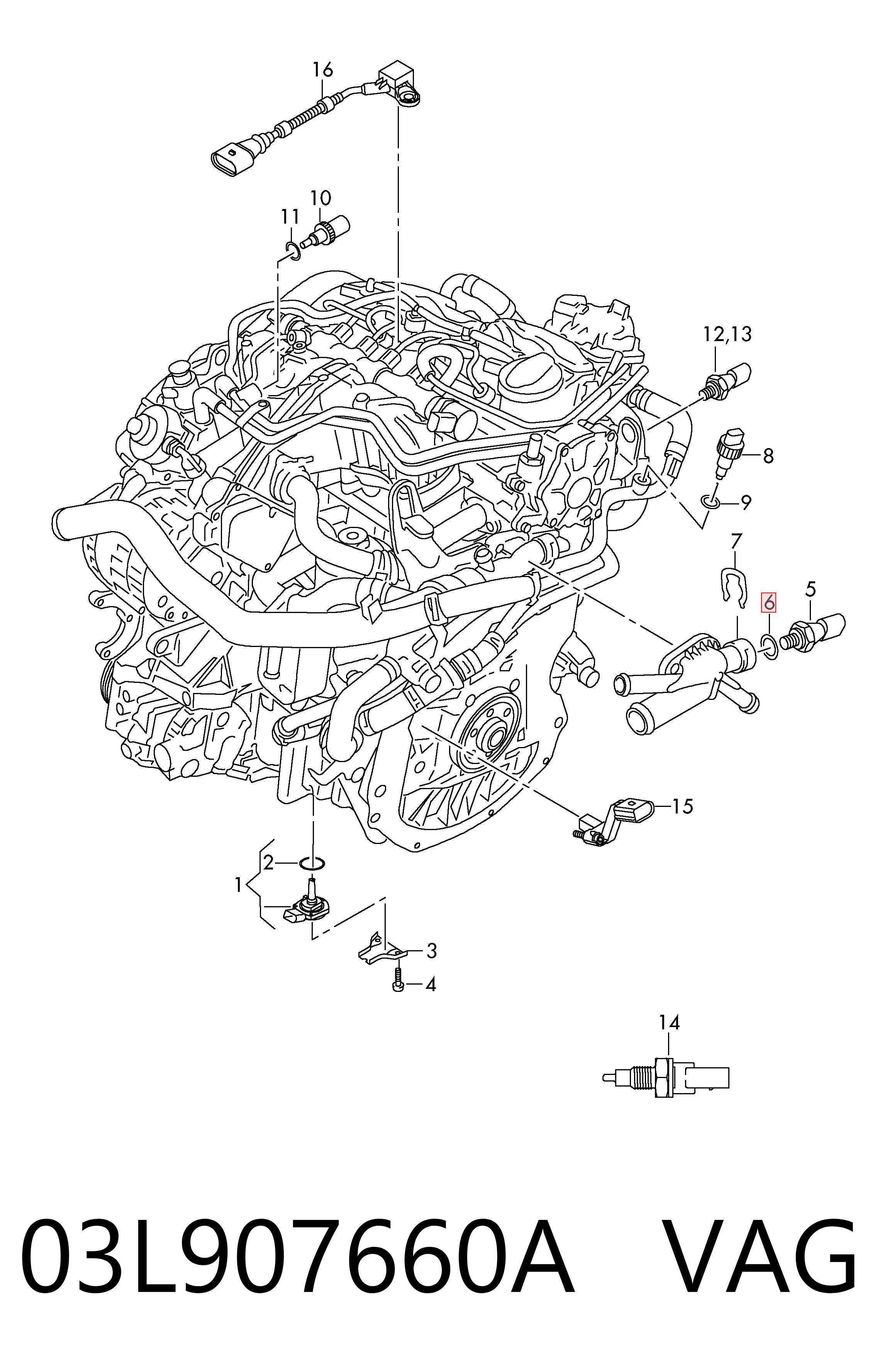 Sensor del nivel de aceite del motor Volkswagen AMAROK 