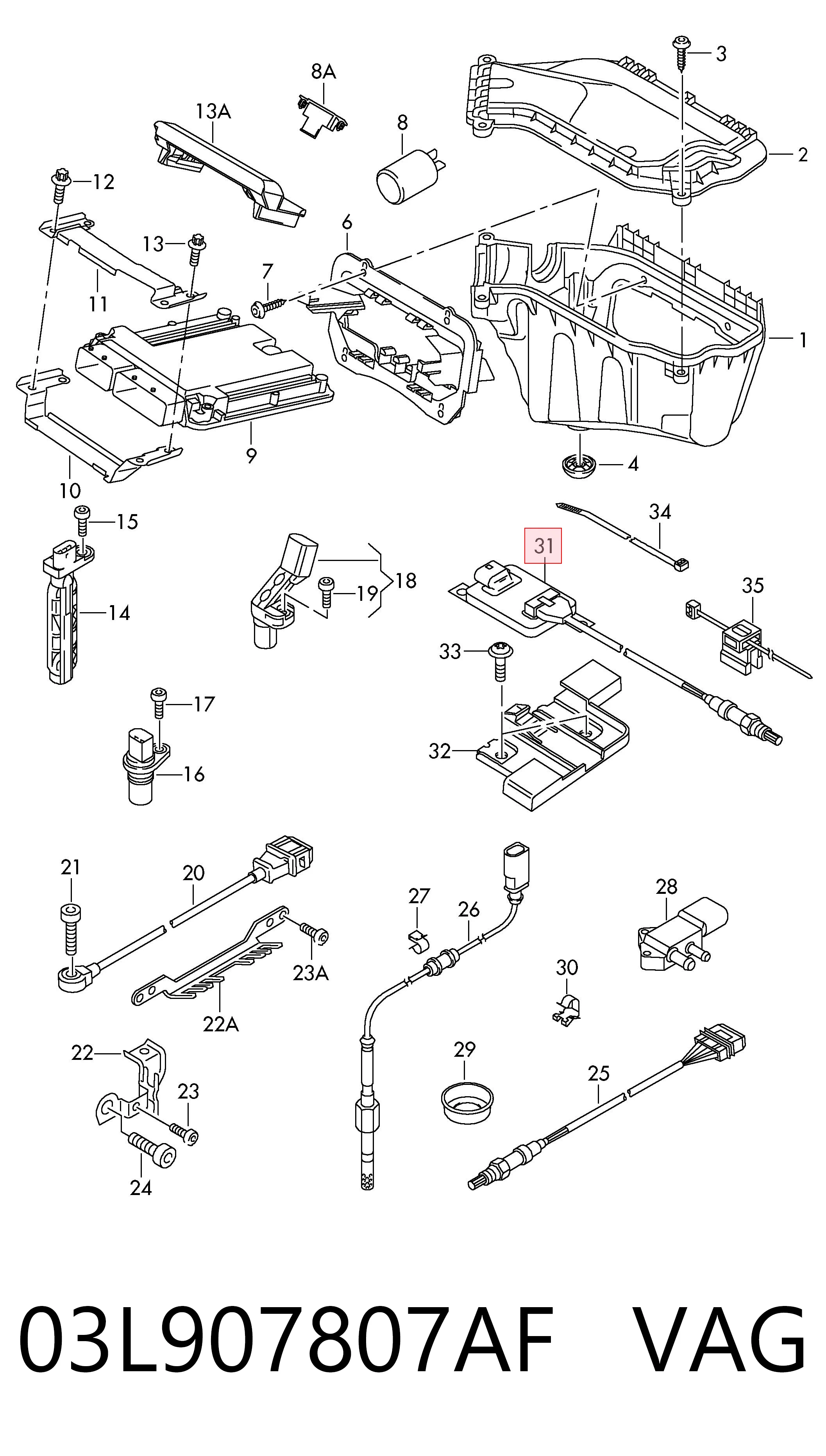 Sensor de óxidos de nitrógeno NOx VAG 03L907807AF precio, desde 197,73 EUR
