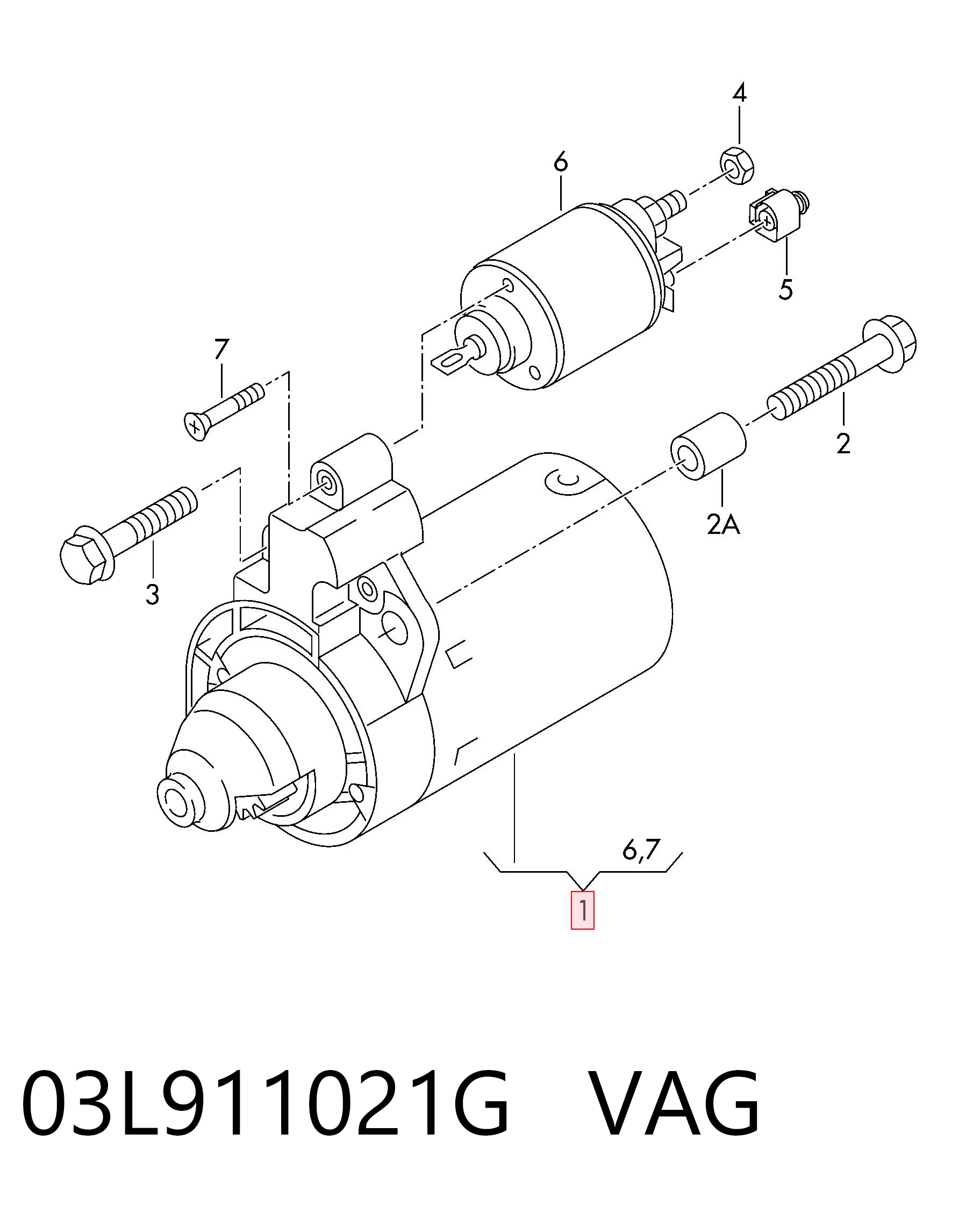 Burro de arranque  VAG 03L911021G precio, desde 70,87 EUR