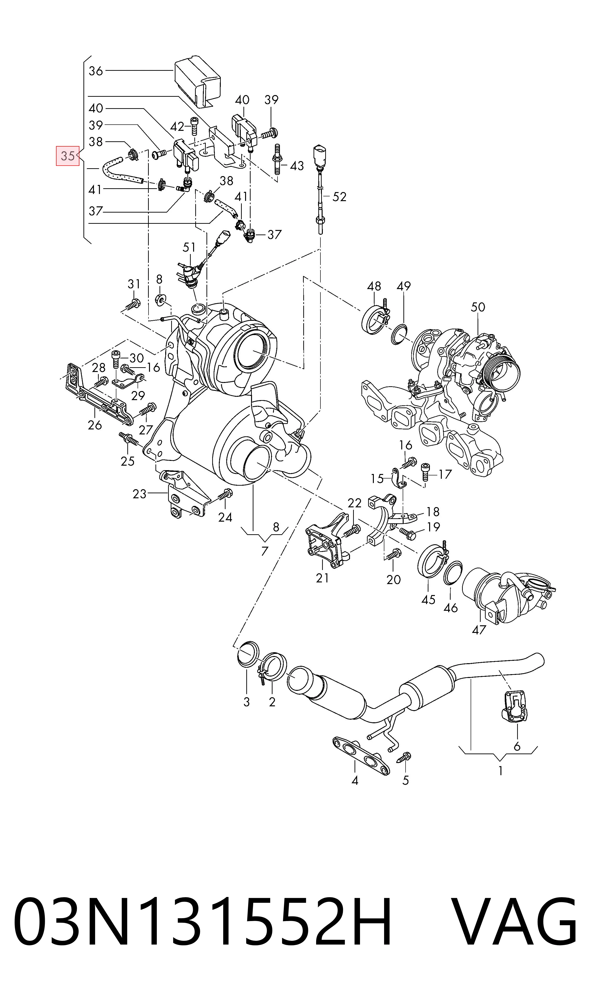 03N131552H VAG Sensor, presión gas de escape