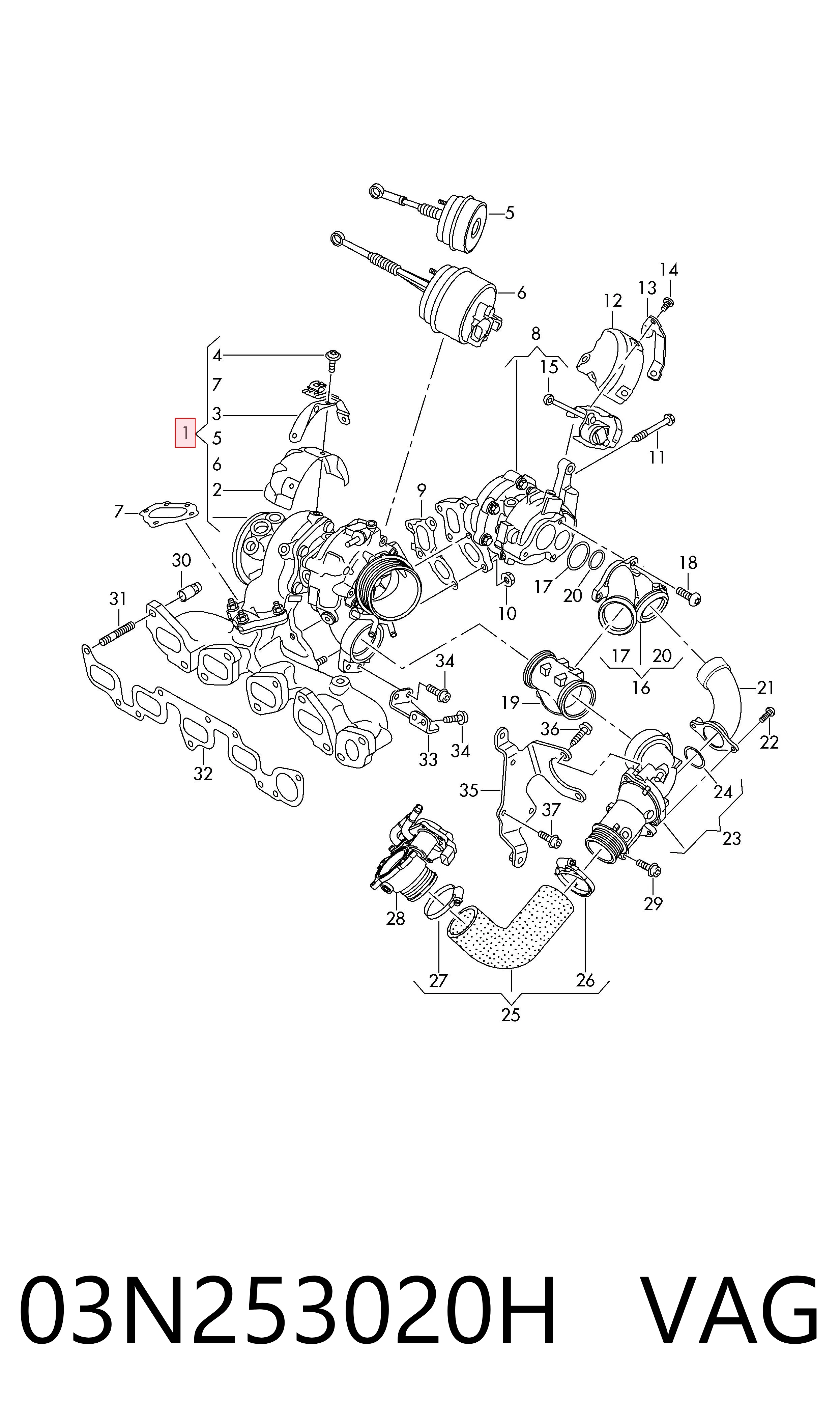 Turbocompresor VAG 03N253020H