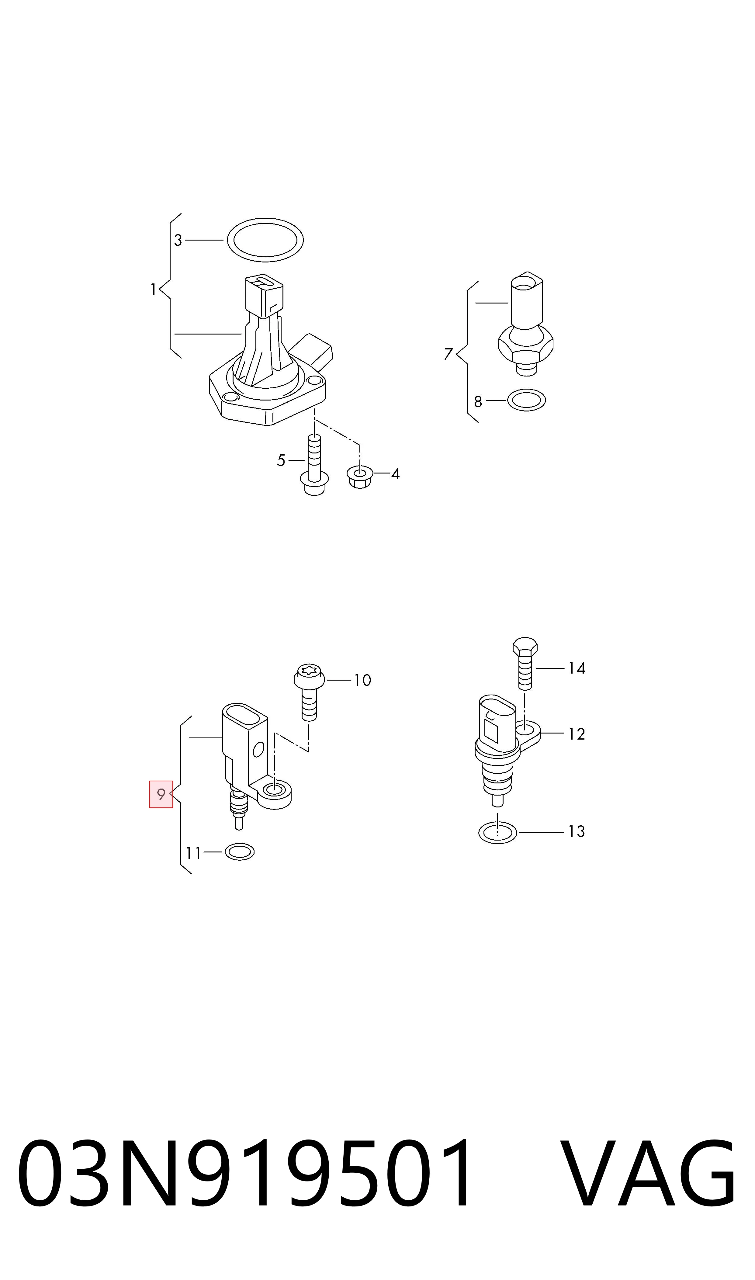 Sensor de temperatura del refrigerante VAG 03N919501 precio, desde 12,32 EUR