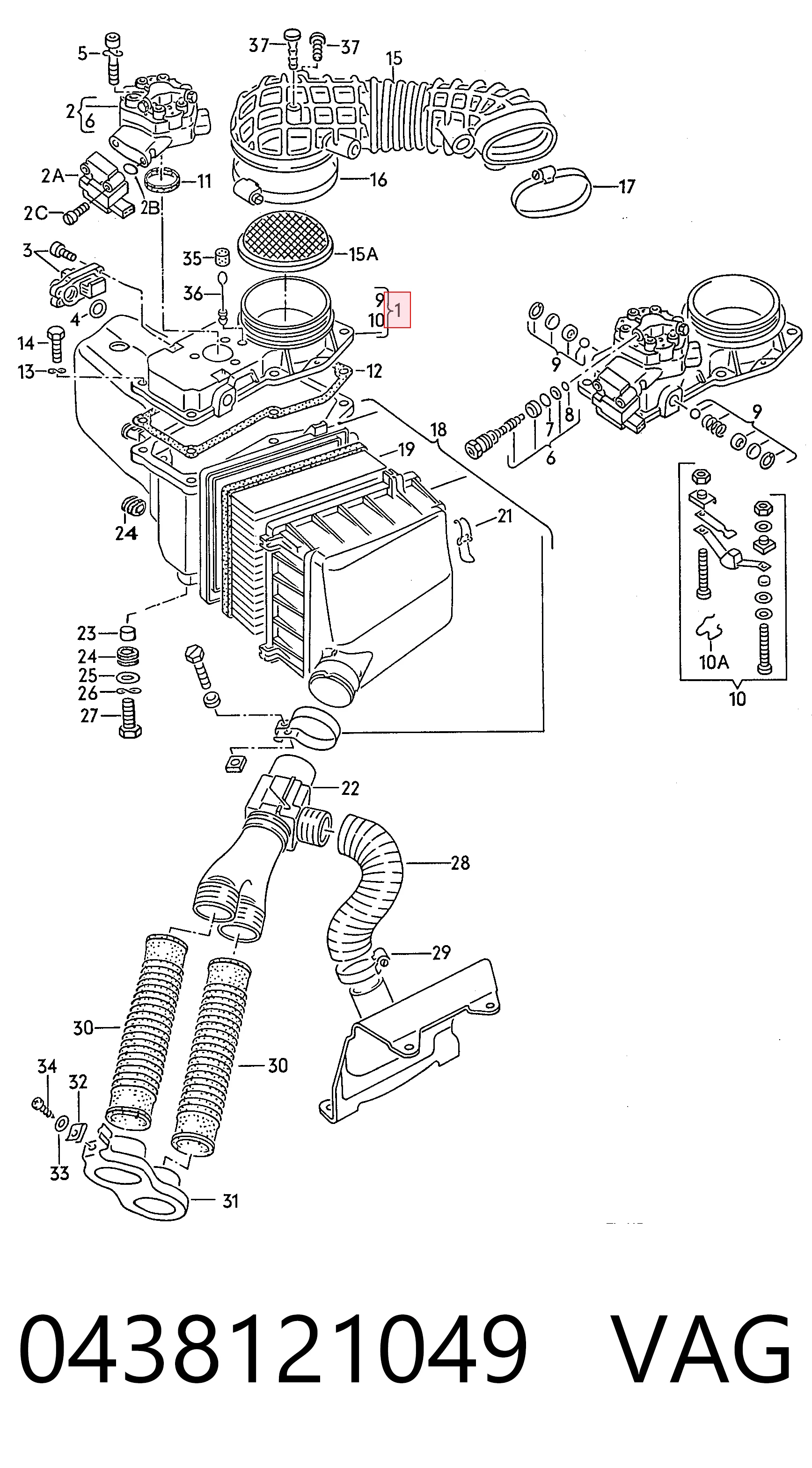 Sensor de flujo de aire Audi 100  (1982-1990)