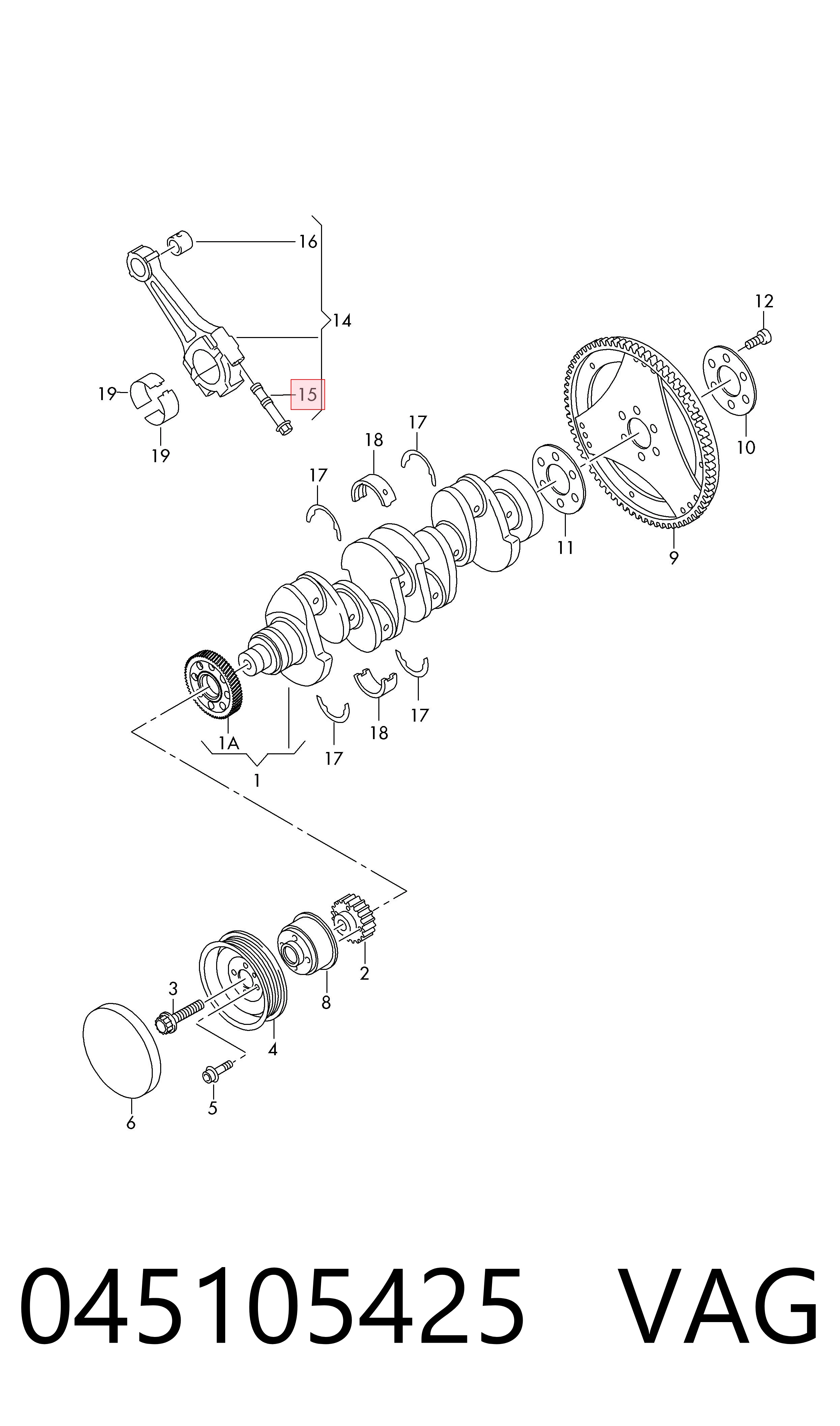 045105425 VAG Tornillo de biela