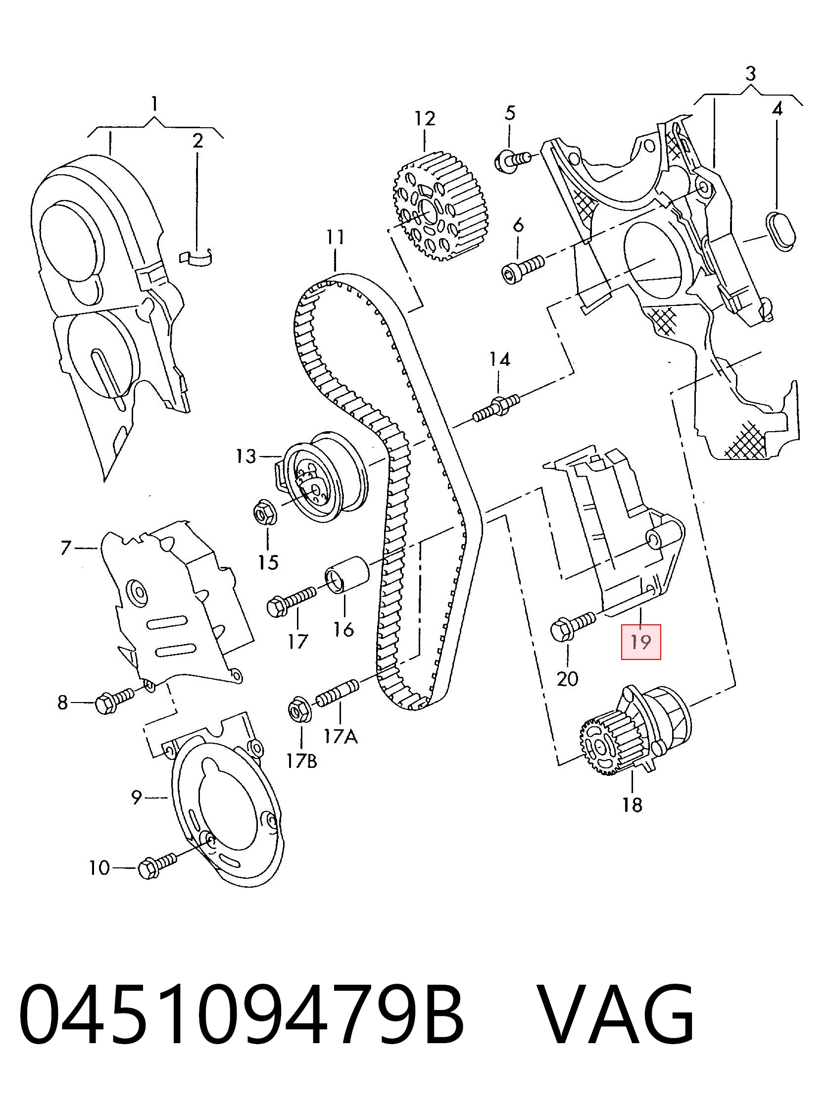 Tensor de la correa de distribución para Seat Alhambra  (7V8, 7V9)