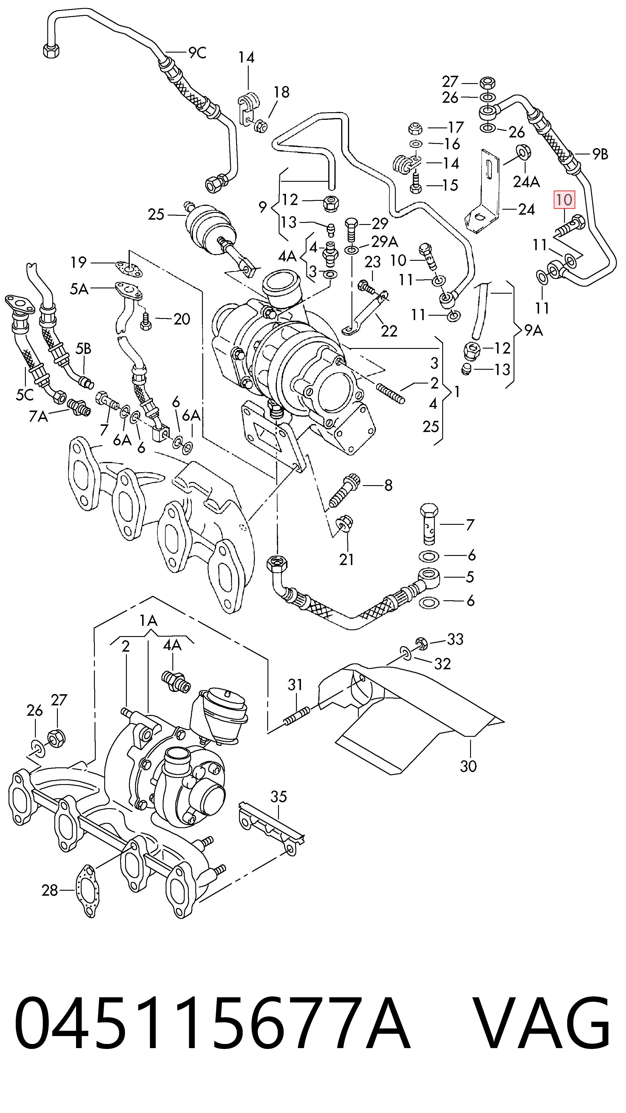 Perno de tubo de alimentación de aceite de turbocompresor VAG 045115677A precio, desde 8,78 EUR