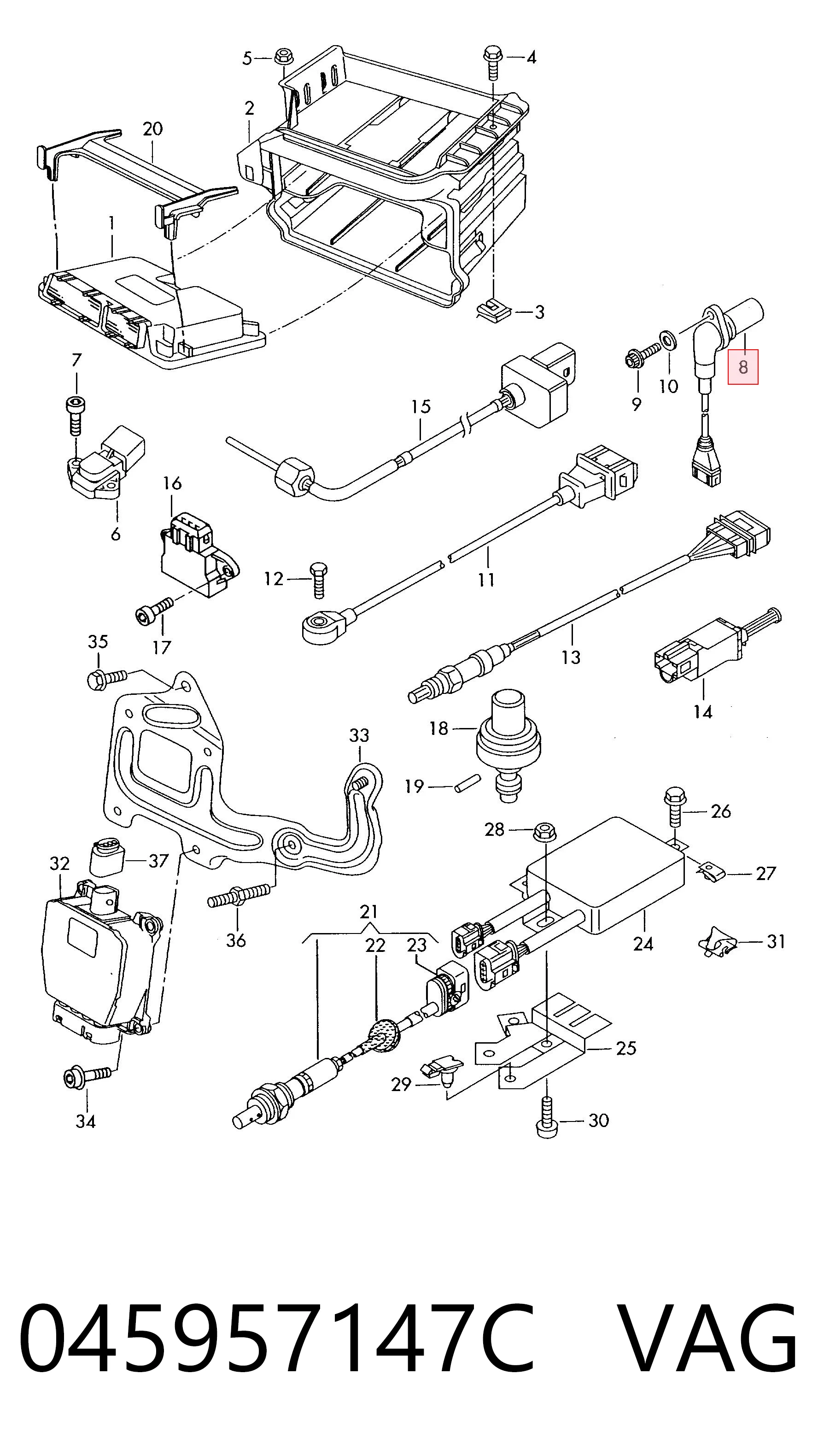 Sensor de cigüeñal para Audi A2 8Z0